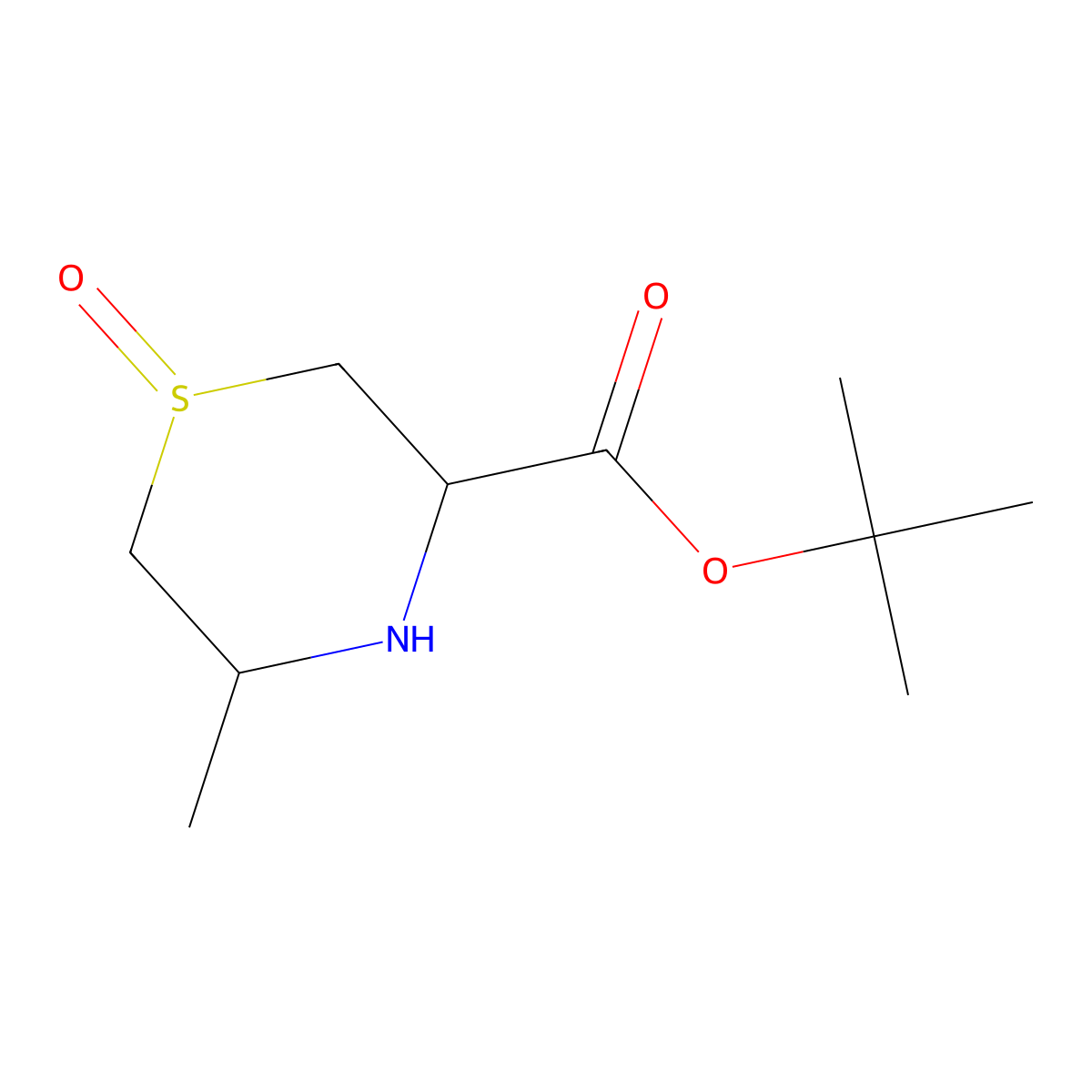 Tert-butyl 5-methyl-1-oxo-1lambda4-thiomorpholine-3-carboxylate molecular structure, CAS 2580183-52-2
