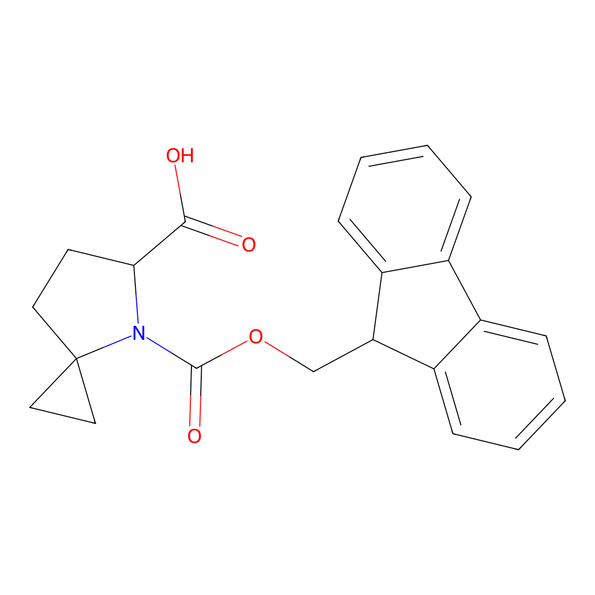 4-{[(9H-fluoren-9-yl)methoxy]carbonyl}-4-azaspiro[2.4]heptane-5-carboxylic acid molecular structure, CAS 2580183-57-7