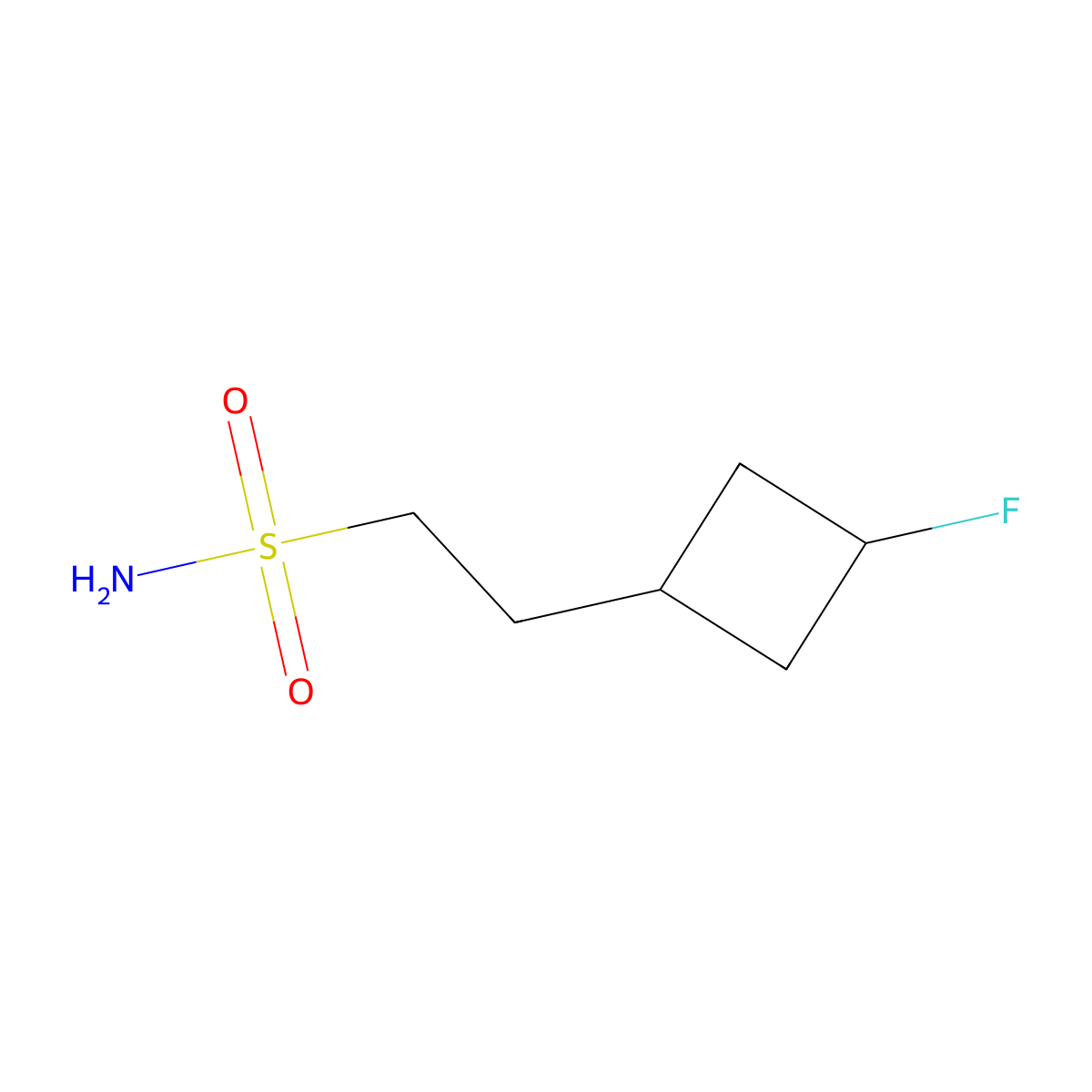 2-(3-Fluorocyclobutyl)ethane-1-sulfonamide molecular structure, CAS 2580183-70-4