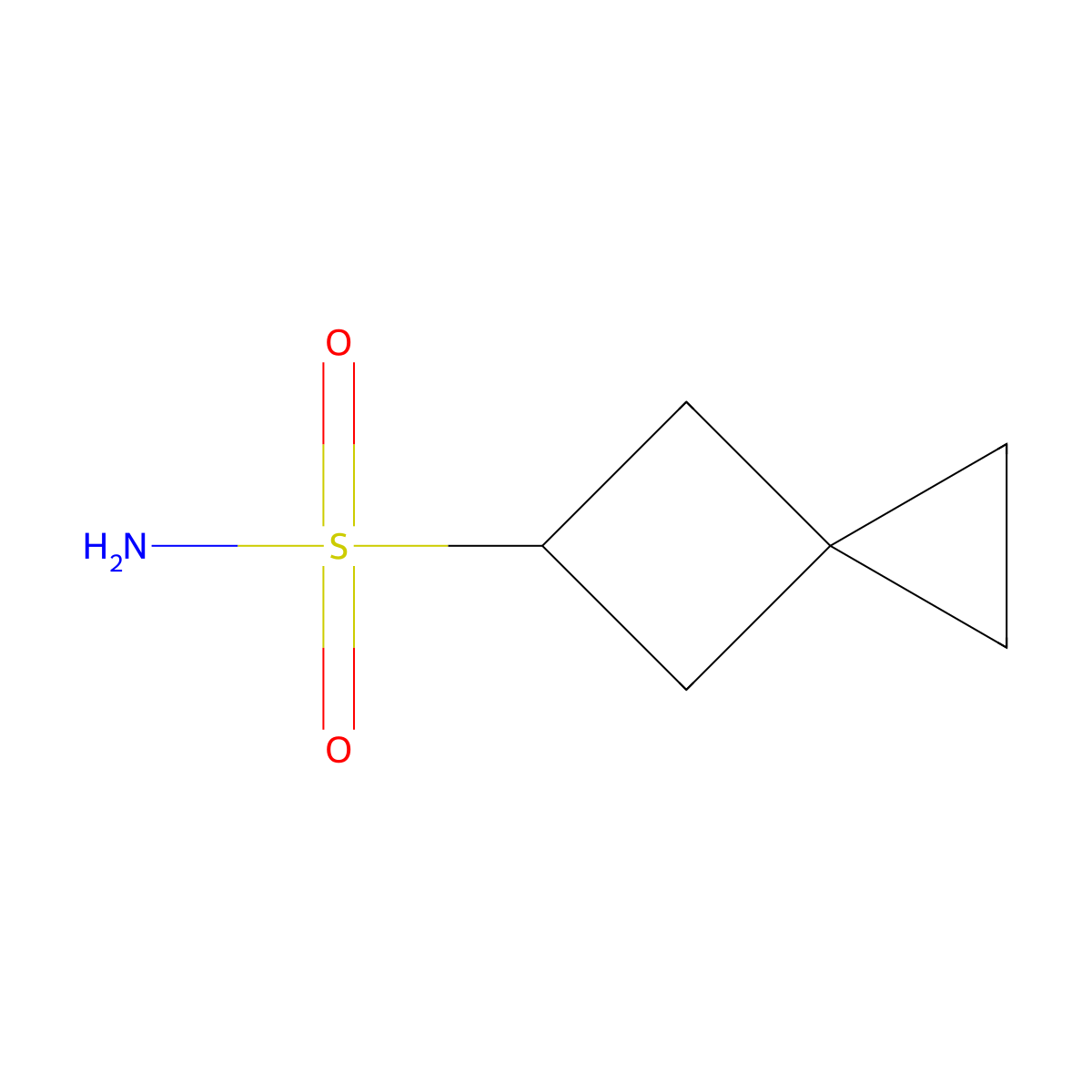 Spiro[2.3]hexane-5-sulfonamide molecular structure, CAS 2580183-75-9