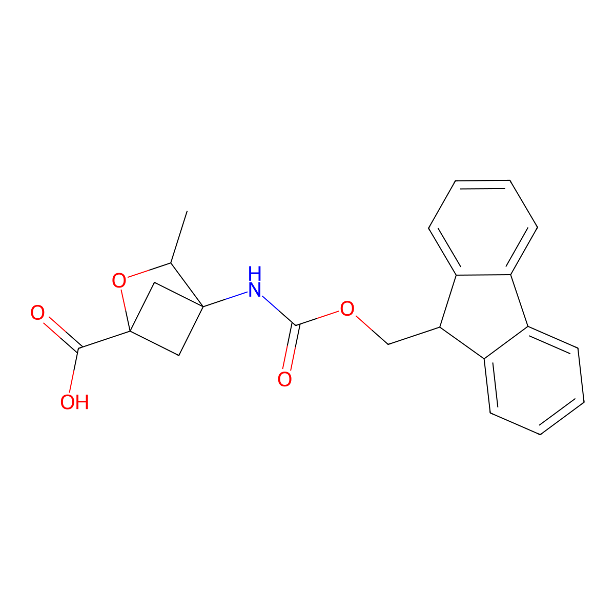 4-({[(9H-fluoren-9-yl)methoxy]carbonyl}amino)-3-methyl-2-oxabicyclo[2.1.1]hexane-1-carboxylic acid molecular structure, CAS 2580183-79-3