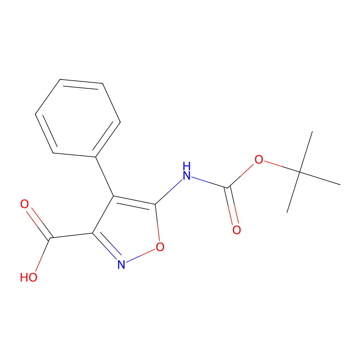 5-{[(Tert-butoxy)carbonyl]amino}-4-phenyl-1,2-oxazole-3-carboxylic acid molecular structure, CAS 2580183-83-9