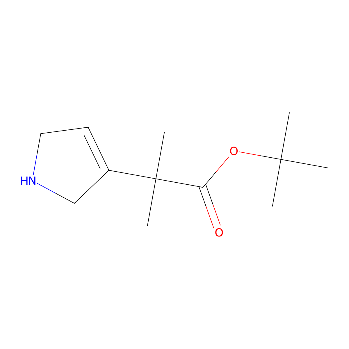 tert-butyl 2-(2,5-dihydro-1H-pyrrol-3-yl)-2-methylpropanoate molecular structure, CAS 2580183-90-8
