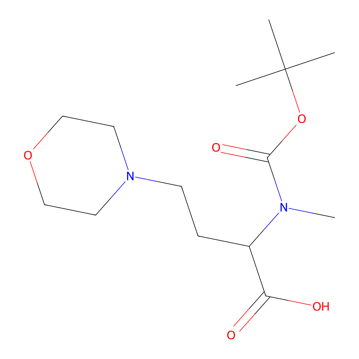 2-{[(Tert-butoxy)carbonyl](methyl)amino}-4-(morpholin-4-yl)butanoic acid molecular structure, CAS 2580183-94-2