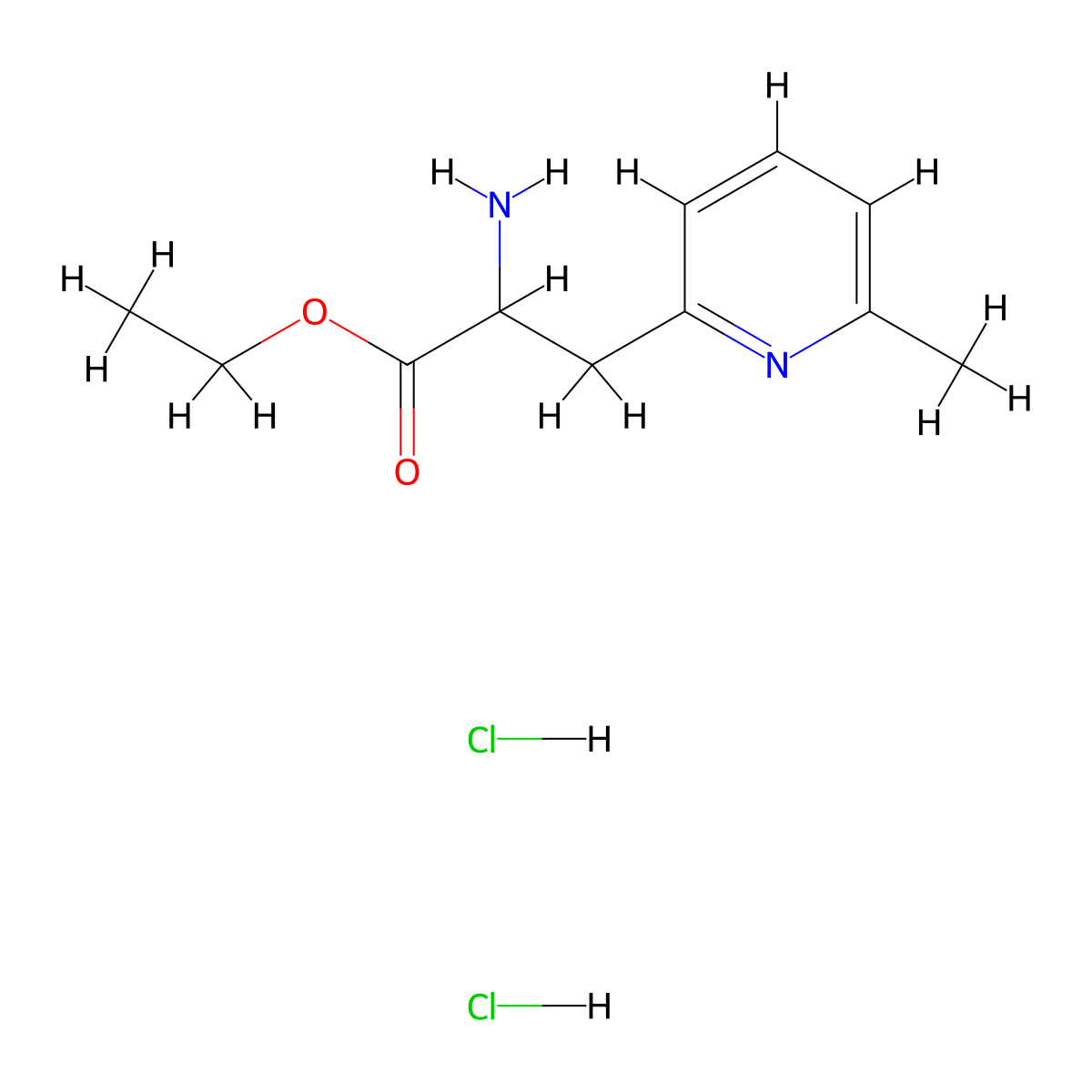 Ethyl 2-amino-3-(6-methylpyridin-2-yl)propanoate dihydrochloride molecular structure, CAS 2580183-95-3