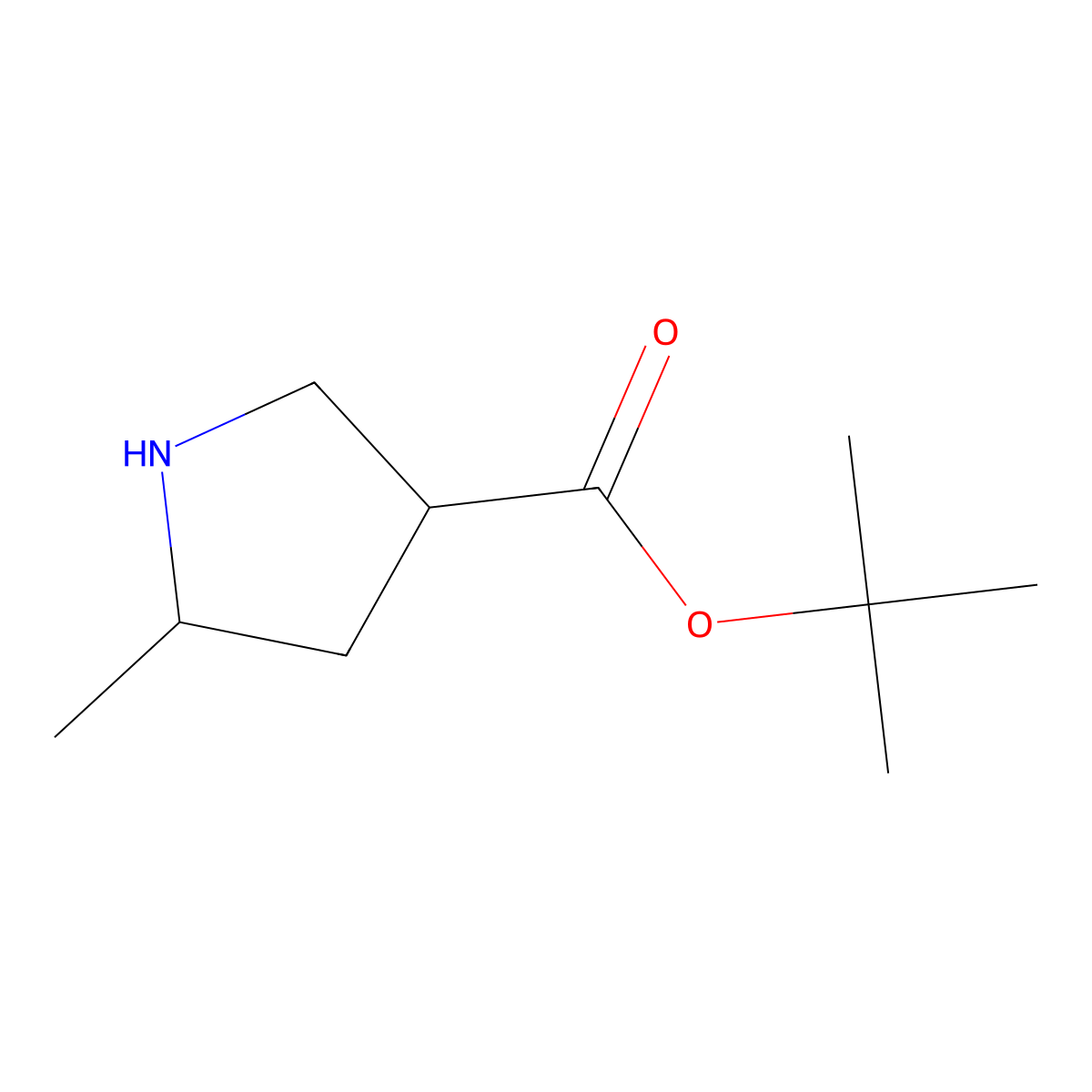 Tert-butyl 5-methylpyrrolidine-3-carboxylate molecular structure, CAS 2580184-04-7