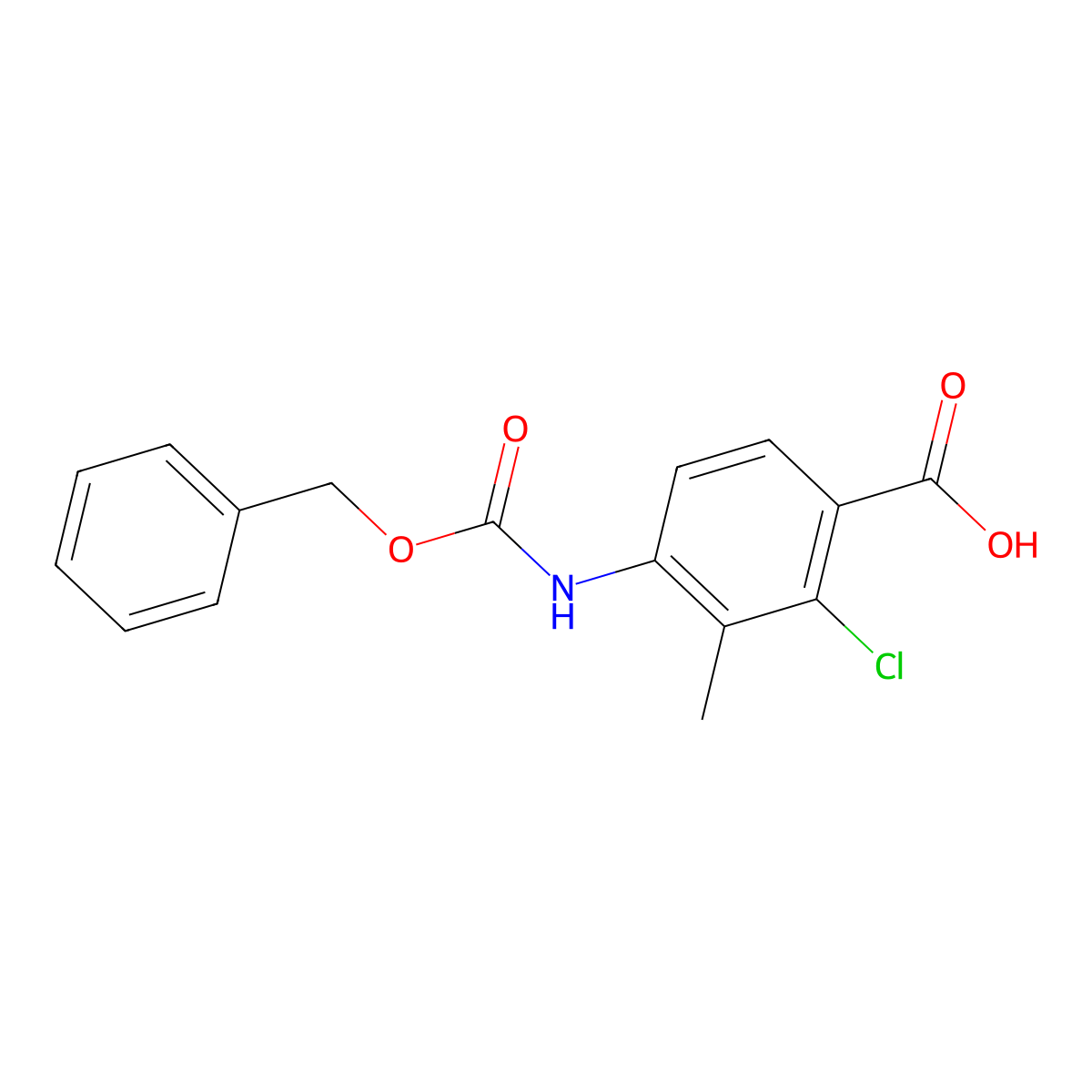 4-{[(Benzyloxy)carbonyl]amino}-2-chloro-3-methylbenzoic acid molecular structure, CAS 2580184-13-8
