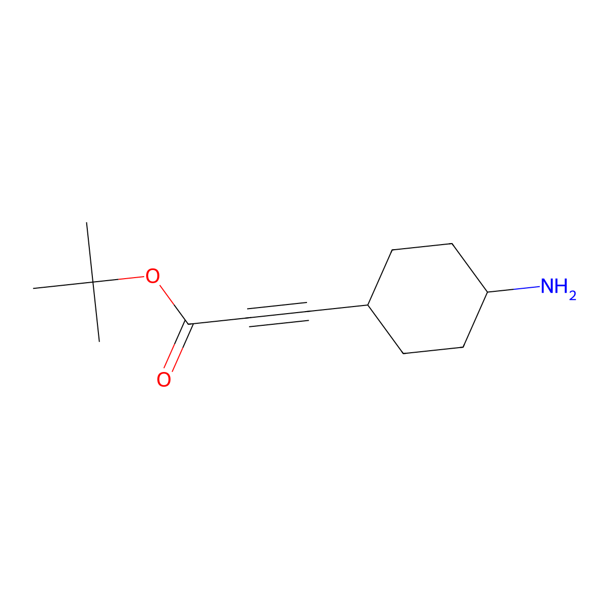 Tert-butyl 3-(4-aminocyclohexyl)prop-2-ynoate molecular structure, CAS 2580184-18-3