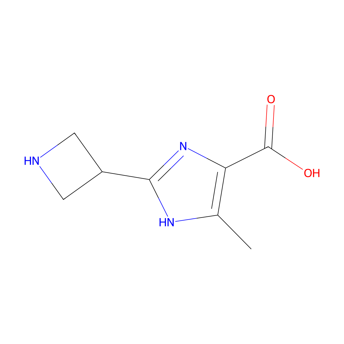 2-(azetidin-3-yl)-4-methyl-1H-imidazole-5-carboxylic acid molecular structure, CAS 2580184-19-4