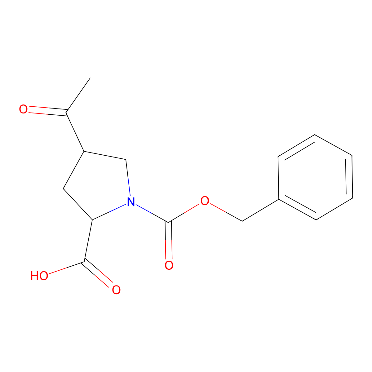 4-Acetyl-1-[(benzyloxy)carbonyl]pyrrolidine-2-carboxylic acid molecular structure, CAS 2580184-21-8