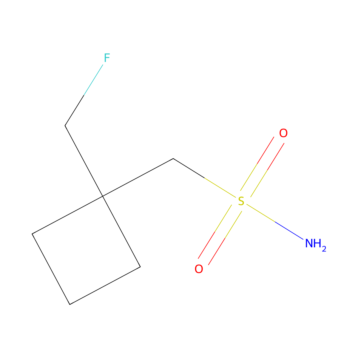 [1-(Fluoromethyl)cyclobutyl]methanesulfonamide molecular structure, CAS 2580184-28-5
