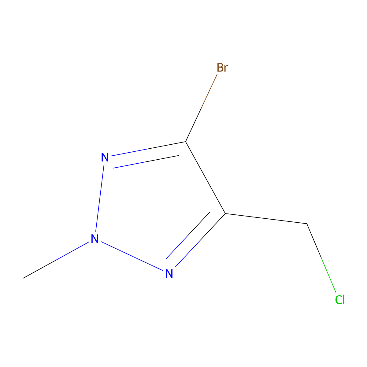 4-bromo-5-(chloromethyl)-2-methyl-2H-1,2,3-triazole molecular structure, CAS 2580184-30-9
