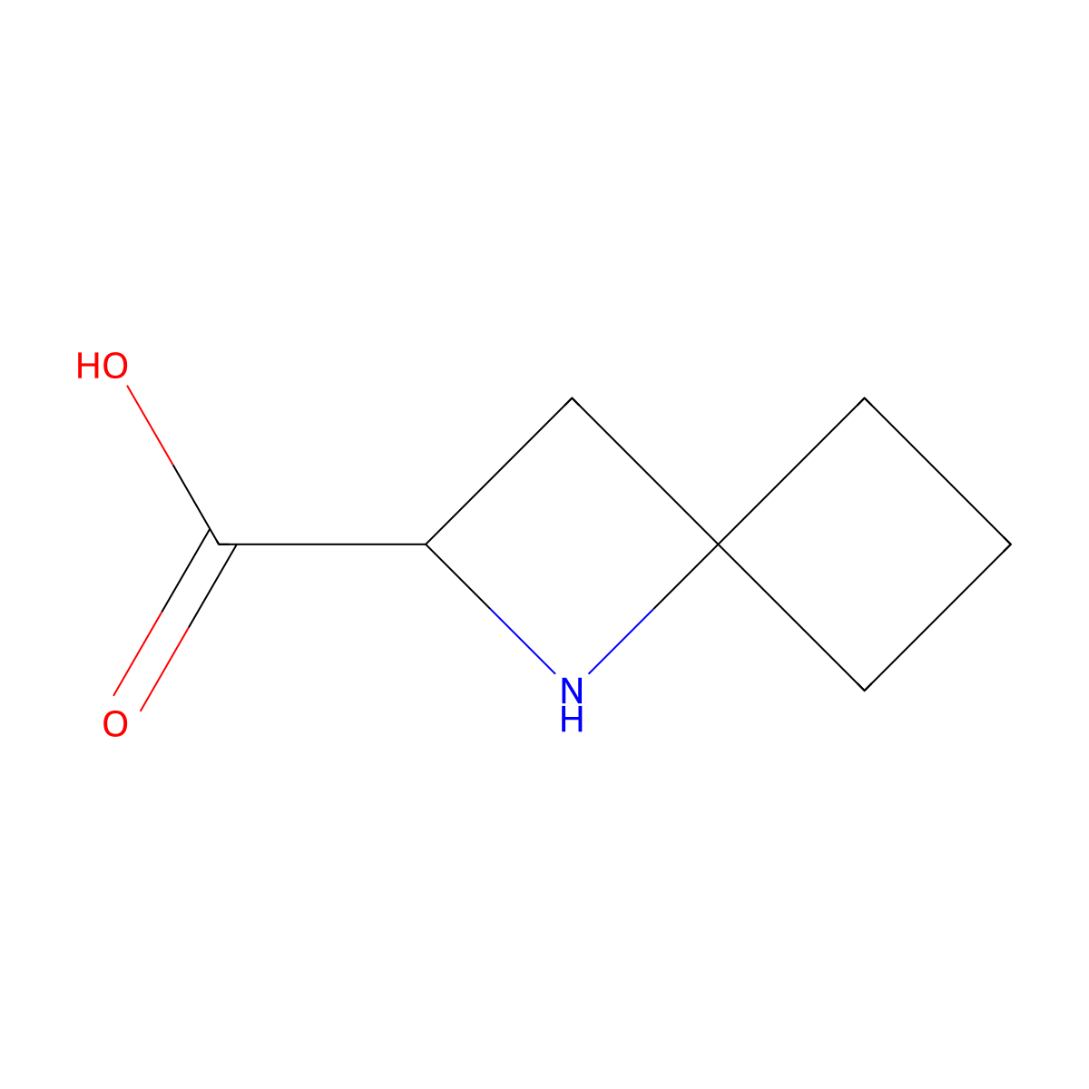 1-Azaspiro[3.3]heptane-2-carboxylic acid molecular structure, CAS 2580184-34-3