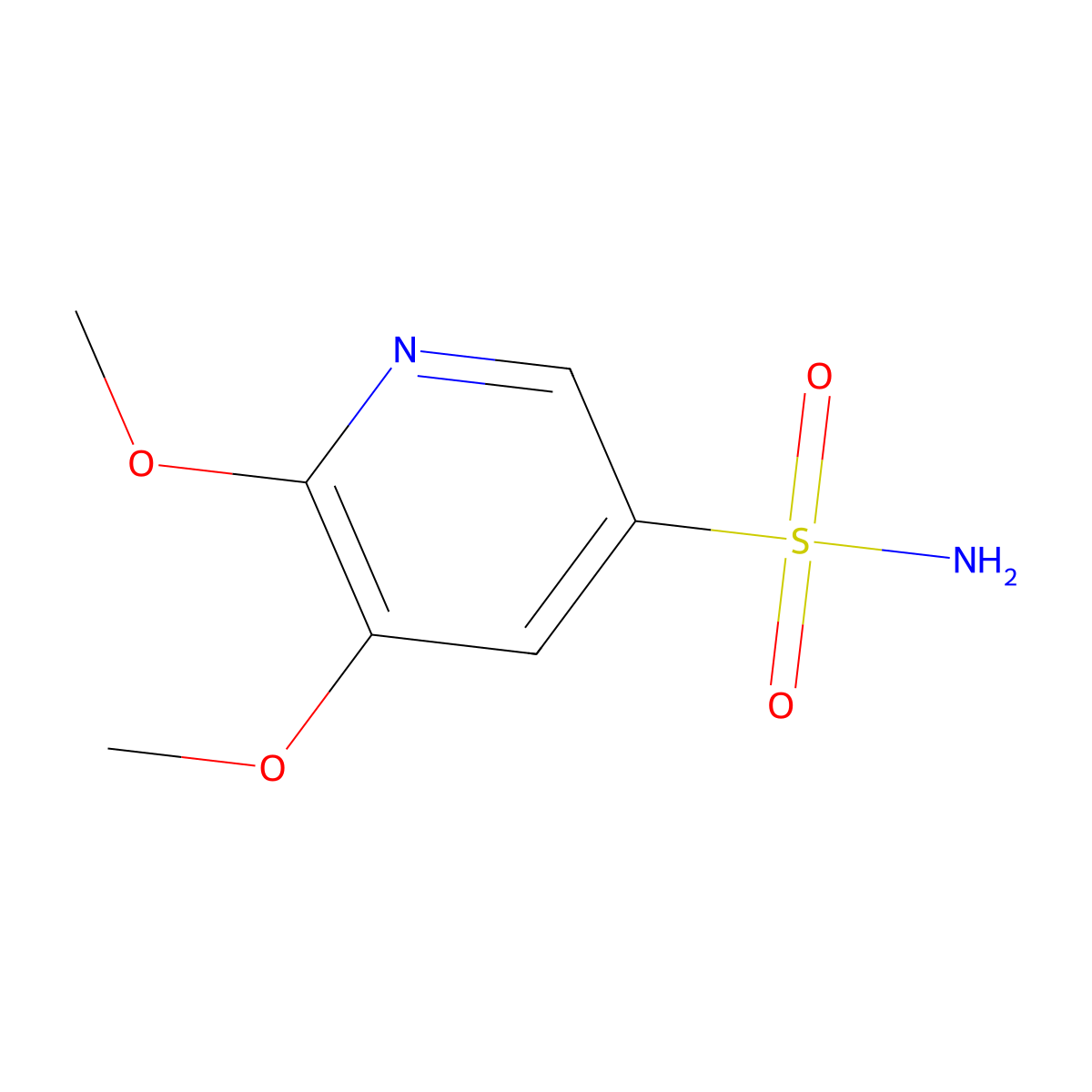 5,6-Dimethoxypyridine-3-sulfonamide molecular structure, CAS 2580184-35-4