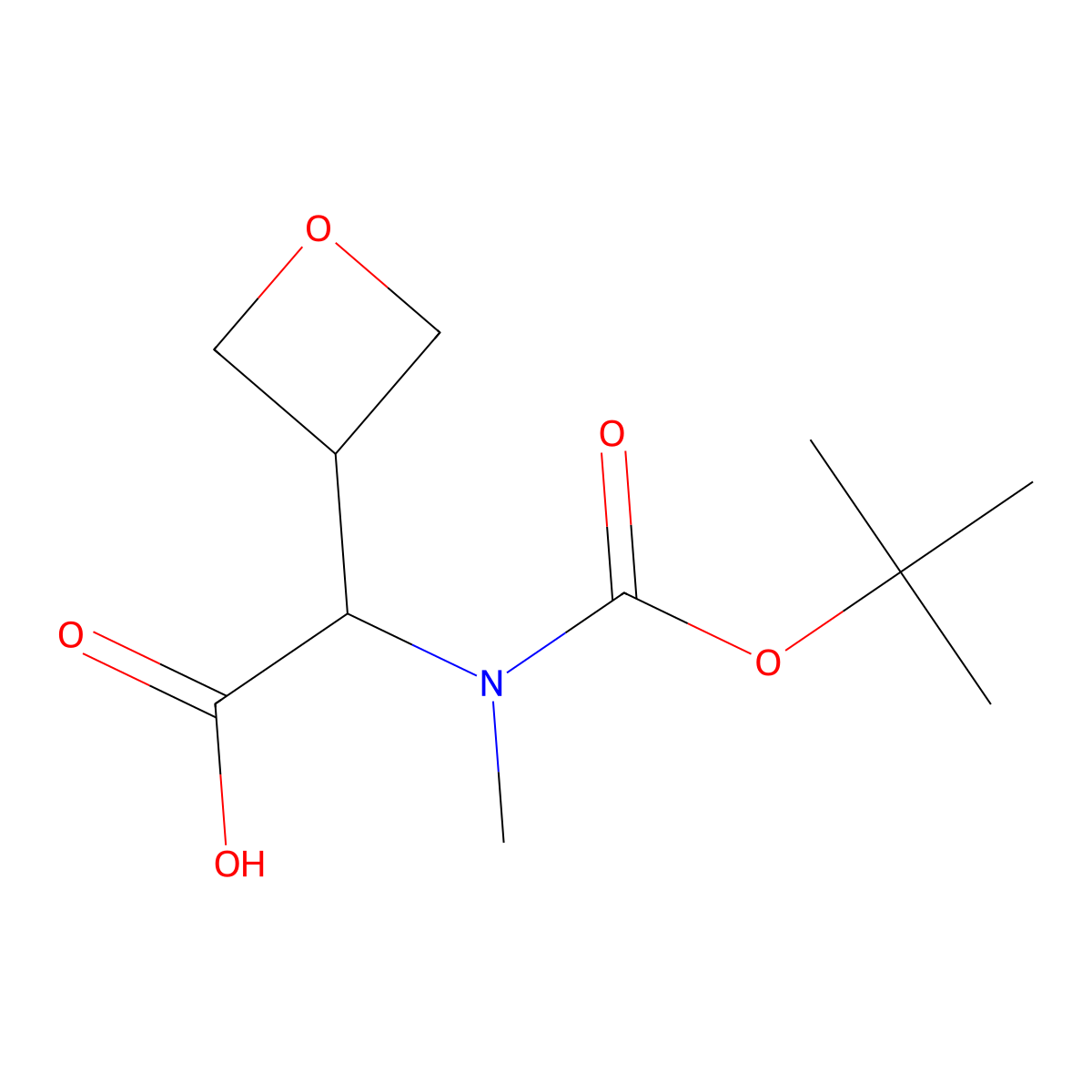 2-{[(Tert-butoxy)carbonyl](methyl)amino}-2-(oxetan-3-yl)acetic acid molecular structure, CAS 2580184-38-7