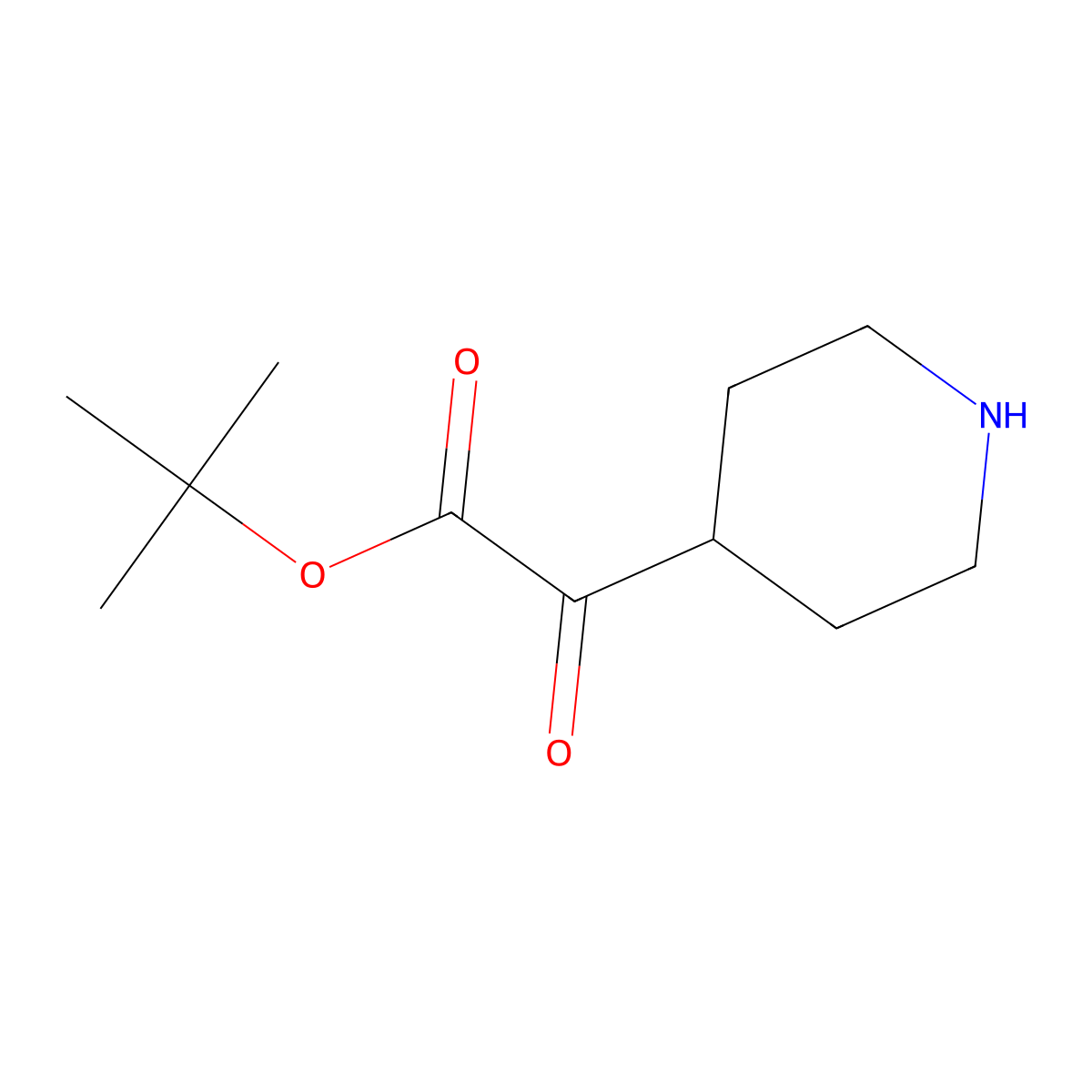Tert-butyl 2-oxo-2-(piperidin-4-yl)acetate molecular structure, CAS 2580184-41-2