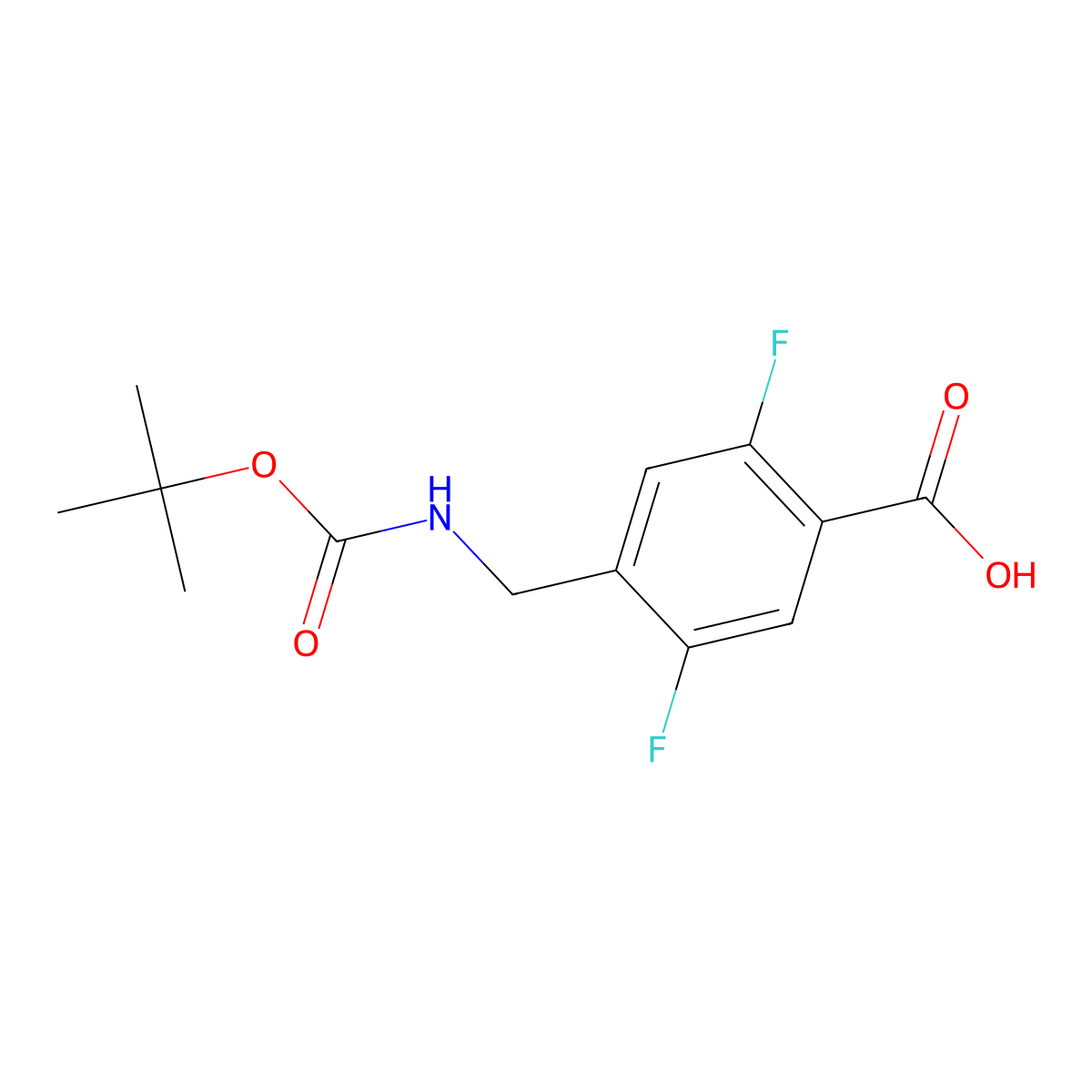 4-({[(Tert-butoxy)carbonyl]amino}methyl)-2,5-difluorobenzoic acid molecular structure, CAS 2580184-51-4