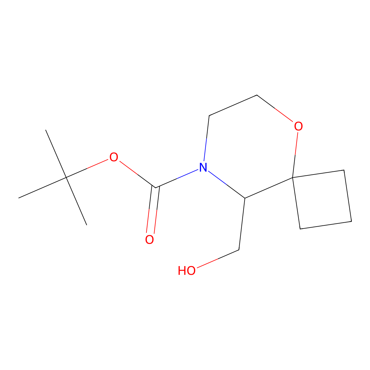 Tert-butyl 9-(hydroxymethyl)-5-oxa-8-azaspiro[3.5]nonane-8-carboxylate molecular structure, CAS 2580184-52-5