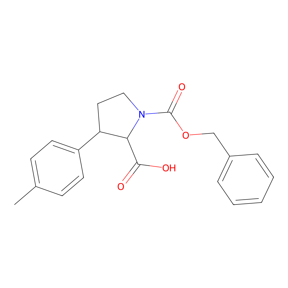1-[(Benzyloxy)carbonyl]-3-(4-methylphenyl)pyrrolidine-2-carboxylic acid molecular structure, CAS 2580184-60-5