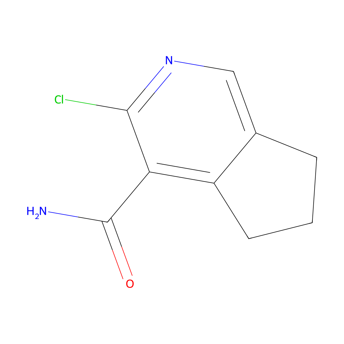 3-chloro-5H,6H,7H-cyclopenta[c]pyridine-4-carboxamide molecular structure, CAS 2580184-71-8