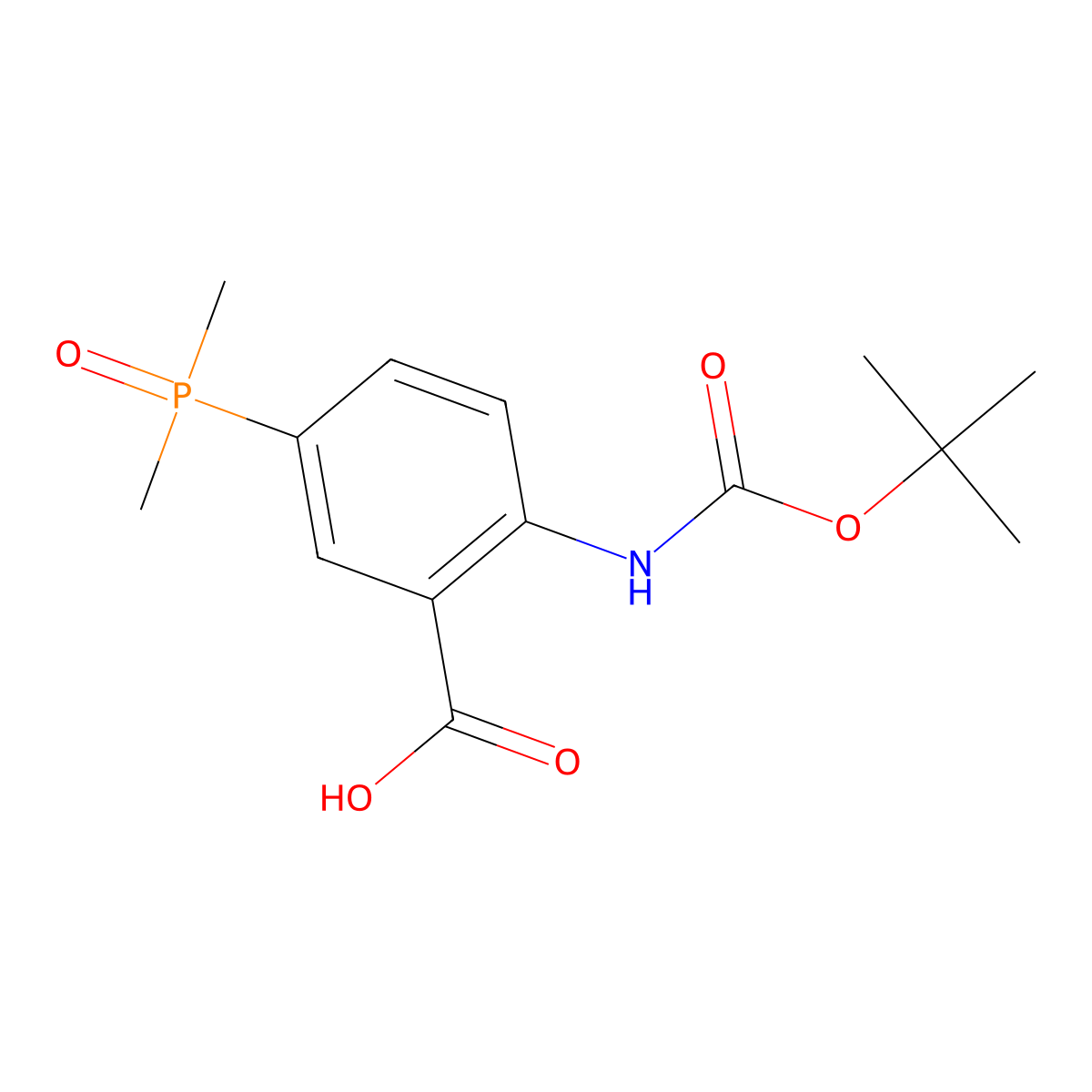 2-{[(Tert-butoxy)carbonyl]amino}-5-(dimethylphosphoryl)benzoic acid molecular structure, CAS 2580184-79-6