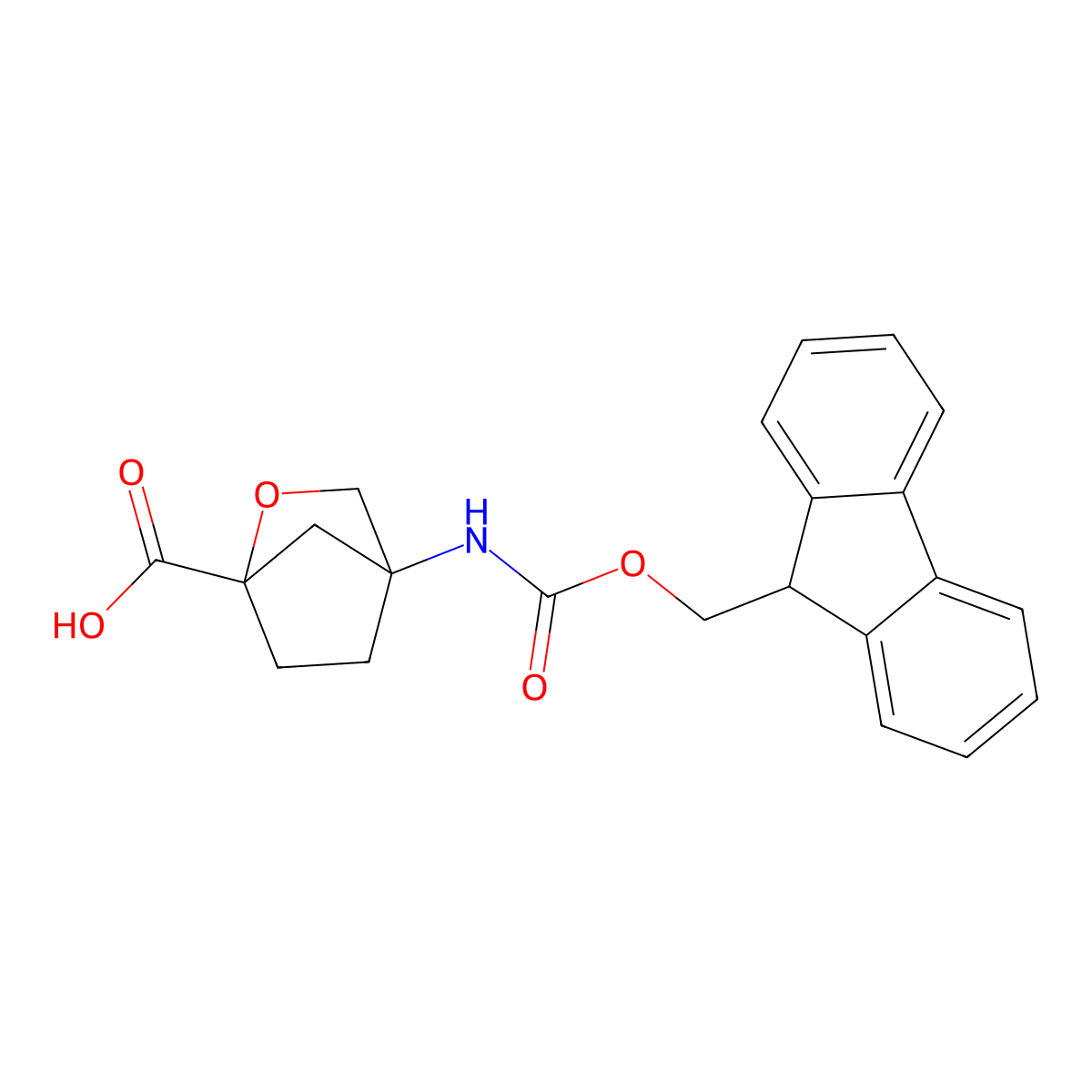 4-({[(9H-fluoren-9-yl)methoxy]carbonyl}amino)-2-oxabicyclo[2.2.1]heptane-1-carboxylic acid molecular structure, CAS 2580184-83-2