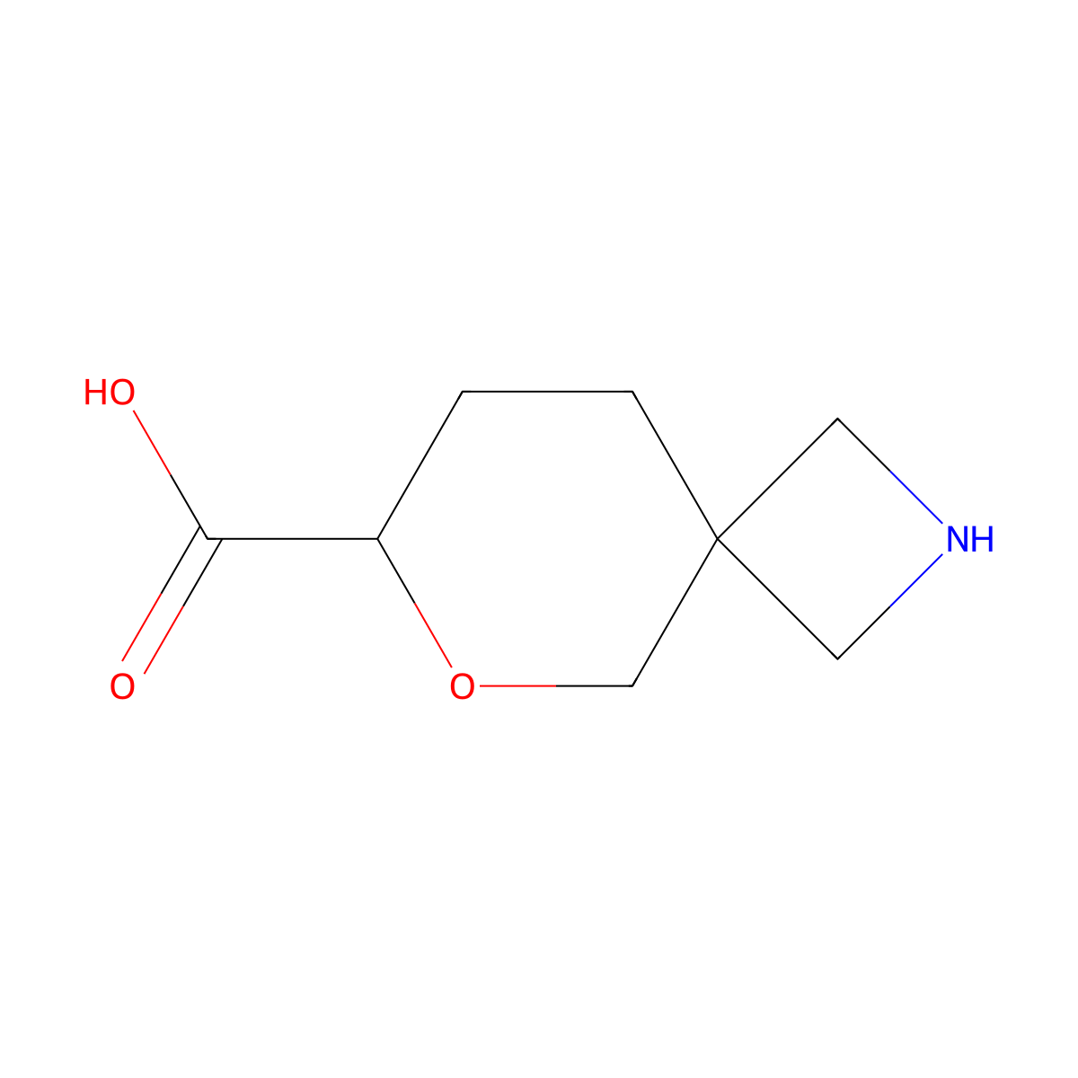 6-Oxa-2-azaspiro[3.5]nonane-7-carboxylic acid molecular structure, CAS 2580184-84-3