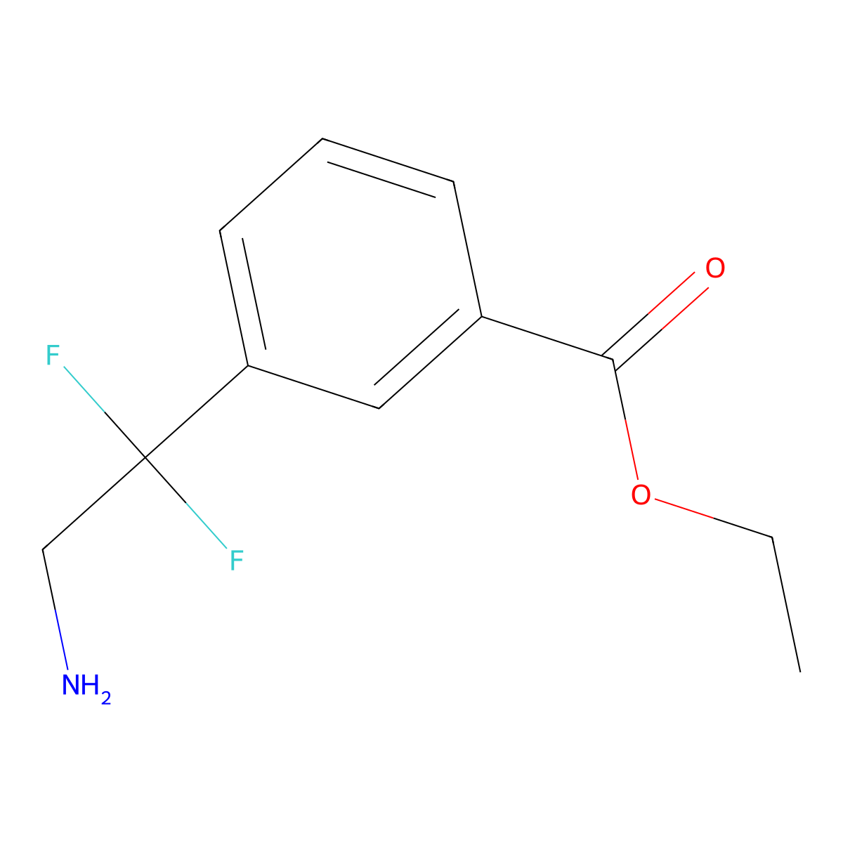 Ethyl 3-(2-amino-1,1-difluoroethyl)benzoate molecular structure, CAS 2580184-86-5