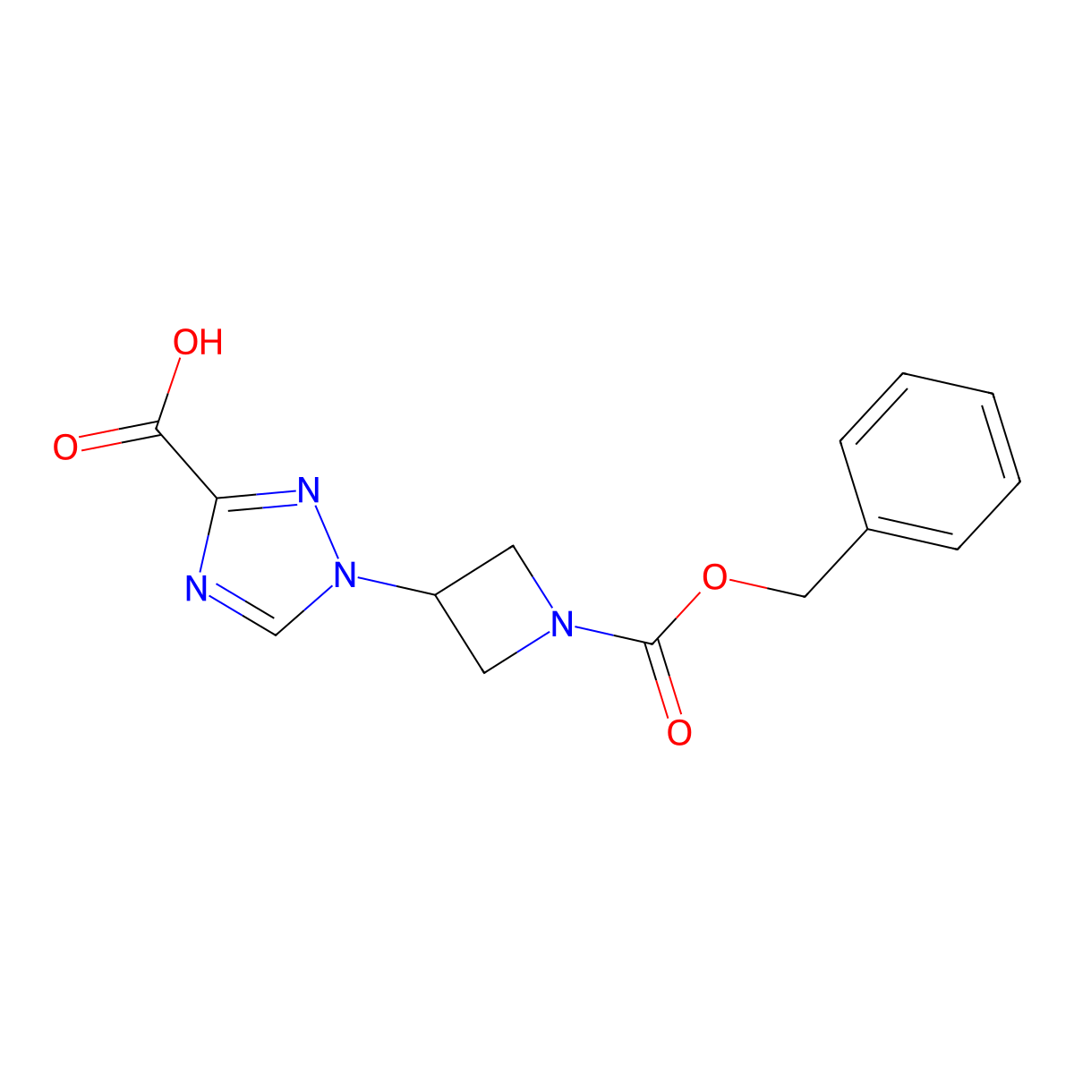 1-{1-[(benzyloxy)carbonyl]azetidin-3-yl}-1H-1,2,4-triazole-3-carboxylic acid molecular structure, CAS 2580184-87-6