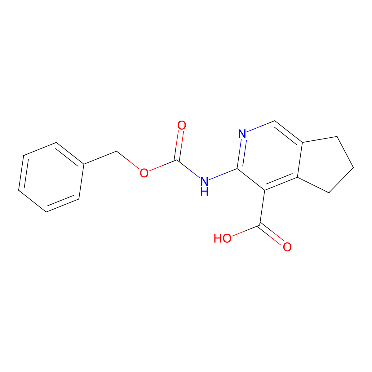 3-{[(benzyloxy)carbonyl]amino}-5H,6H,7H-cyclopenta[c]pyridine-4-carboxylic acid molecular structure, CAS 2580184-89-8