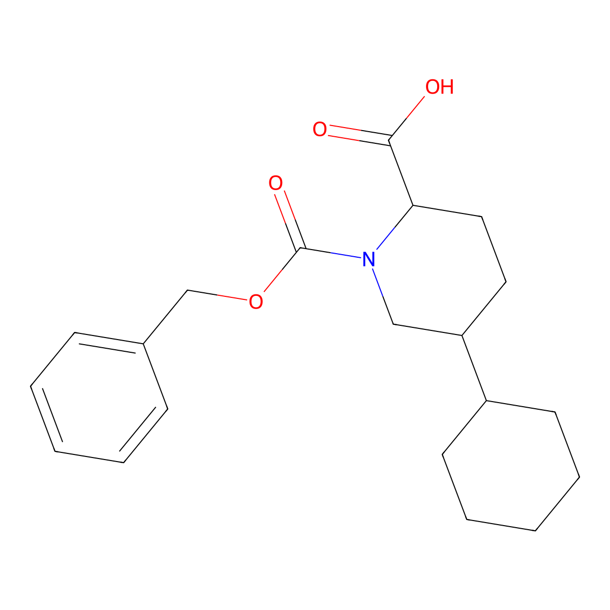 1-[(Benzyloxy)carbonyl]-5-cyclohexylpiperidine-2-carboxylic acid molecular structure, CAS 2580184-90-1
