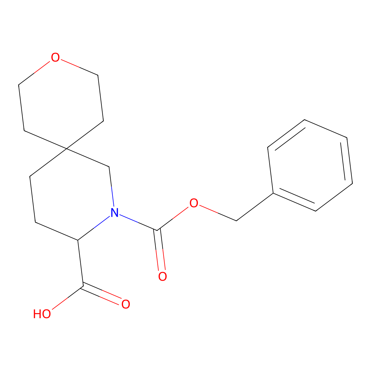 2-[(Benzyloxy)carbonyl]-9-oxa-2-azaspiro[5.5]undecane-3-carboxylic acid molecular structure, CAS 2580184-93-4