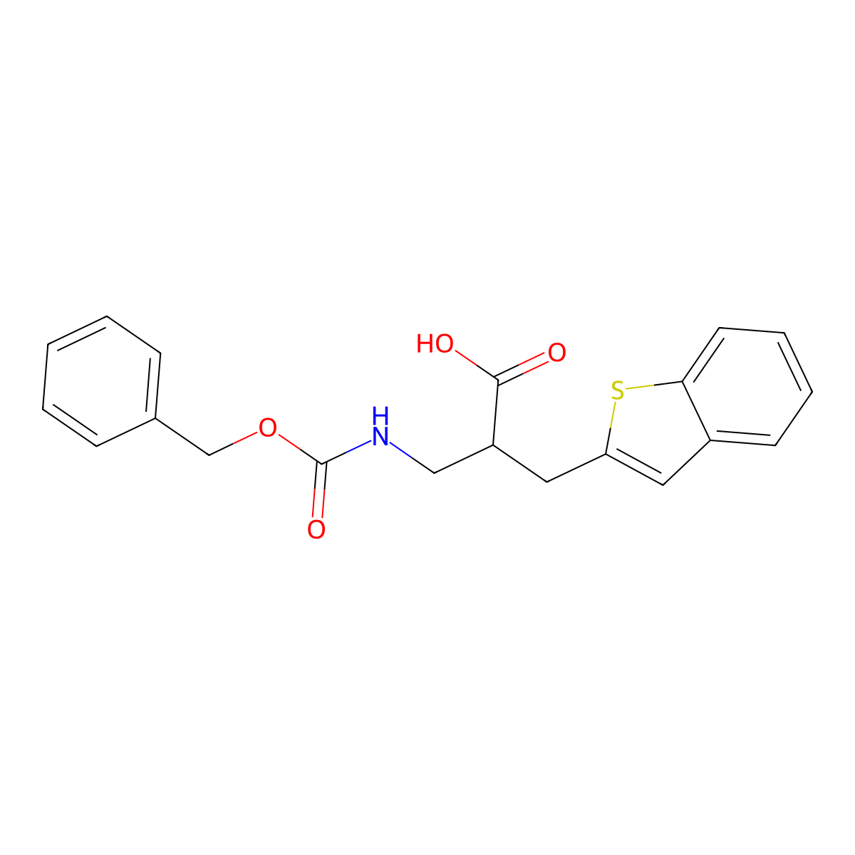 2-[(1-Benzothiophen-2-yl)methyl]-3-{[(benzyloxy)carbonyl]amino}propanoic acid molecular structure, CAS 2580184-94-5