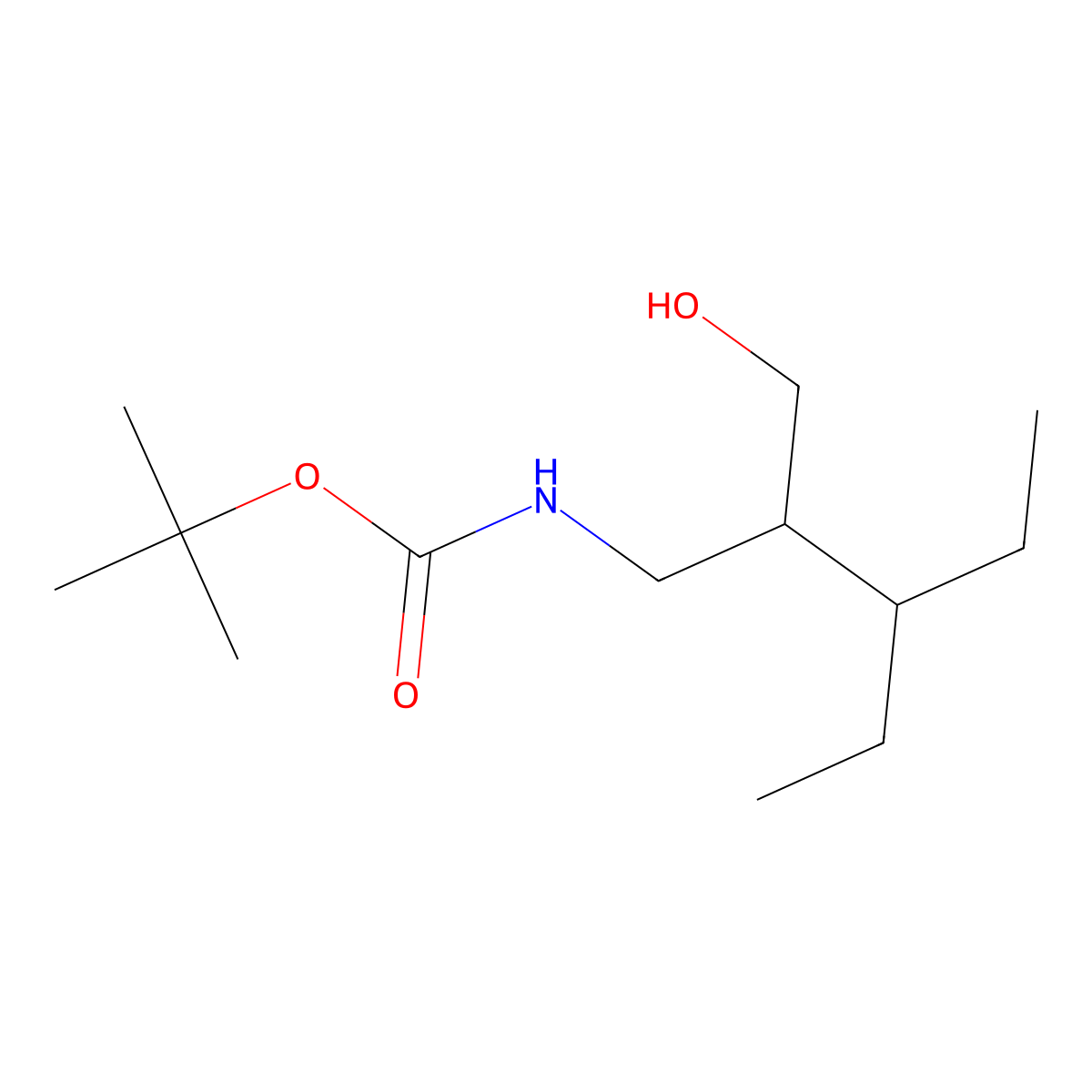 tert-butyl N-[3-hydroxy-2-(pentan-3-yl)propyl]carbamate molecular structure, CAS 2580185-05-1