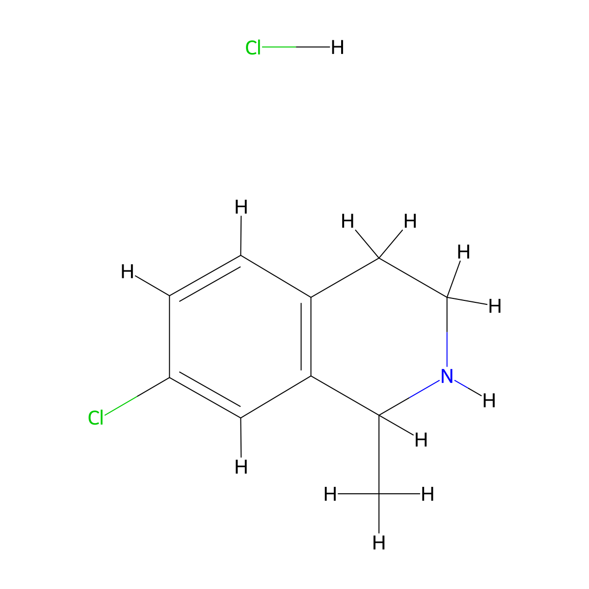 7-Chloro-1-methyl-1,2,3,4-tetrahydroisoquinoline hydrochloride molecular structure, CAS 2580185-08-4