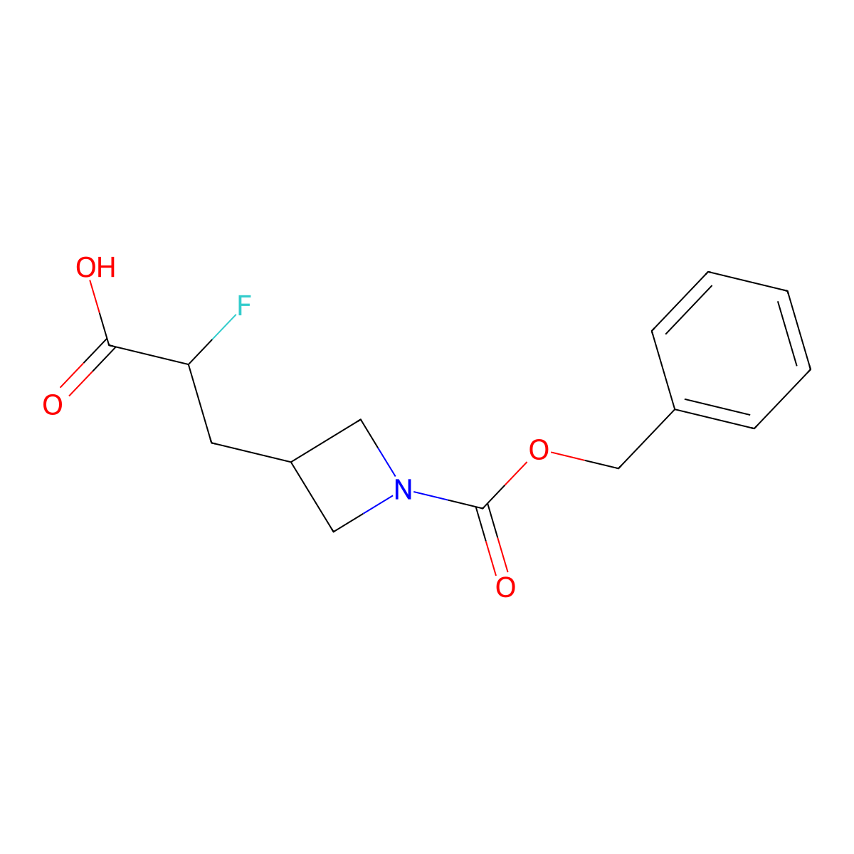 3-{1-[(Benzyloxy)carbonyl]azetidin-3-yl}-2-fluoropropanoic acid molecular structure, CAS 2580185-26-6