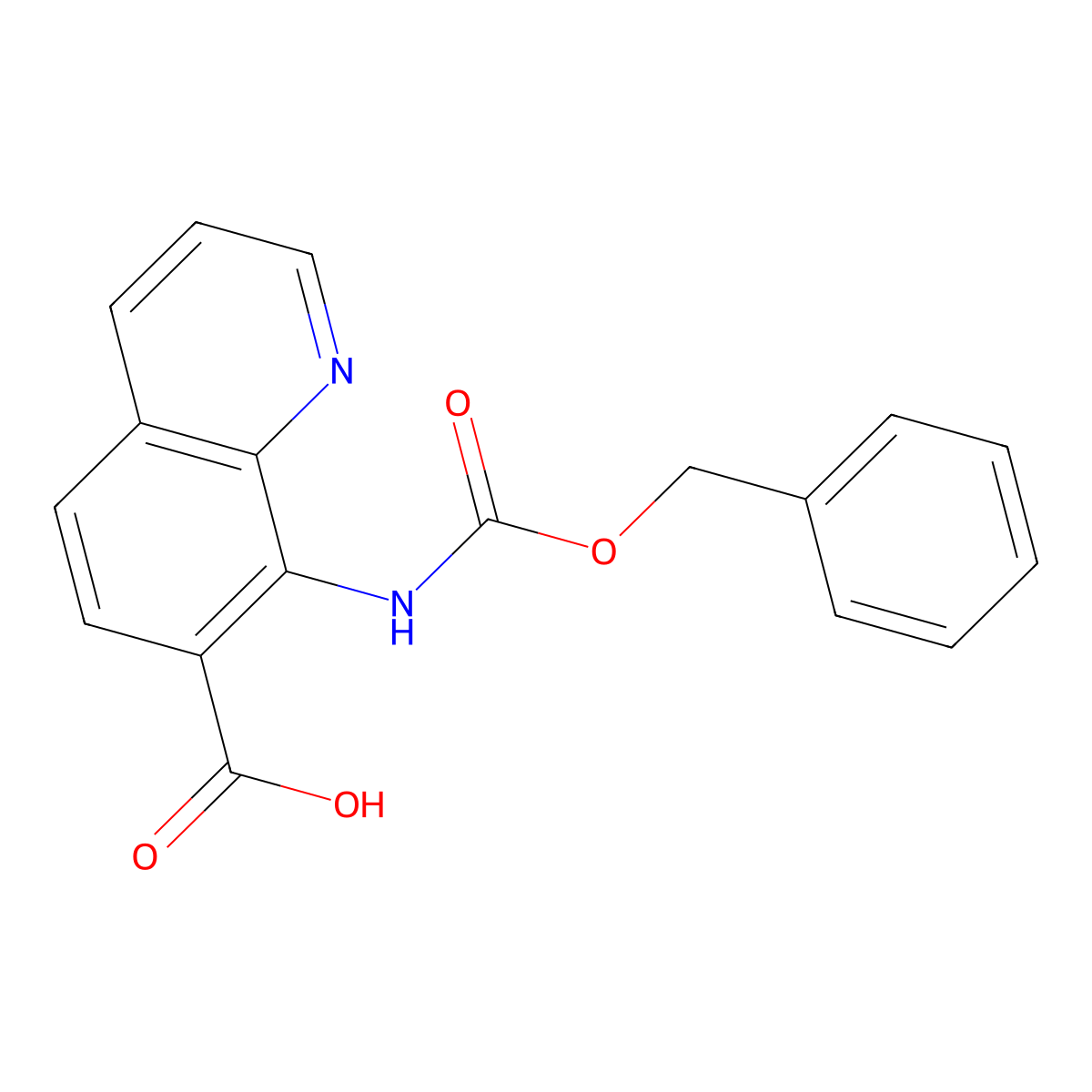 8-{[(Benzyloxy)carbonyl]amino}quinoline-7-carboxylic acid molecular structure, CAS 2580185-28-8