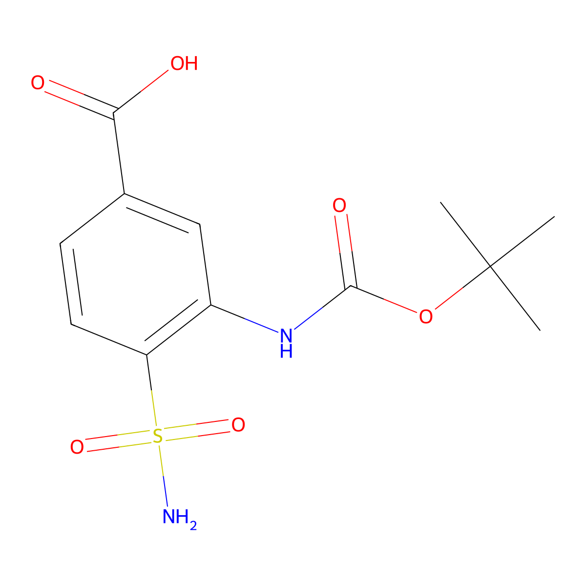 3-{[(Tert-butoxy)carbonyl]amino}-4-sulfamoylbenzoic acid molecular structure, CAS 2580185-30-2