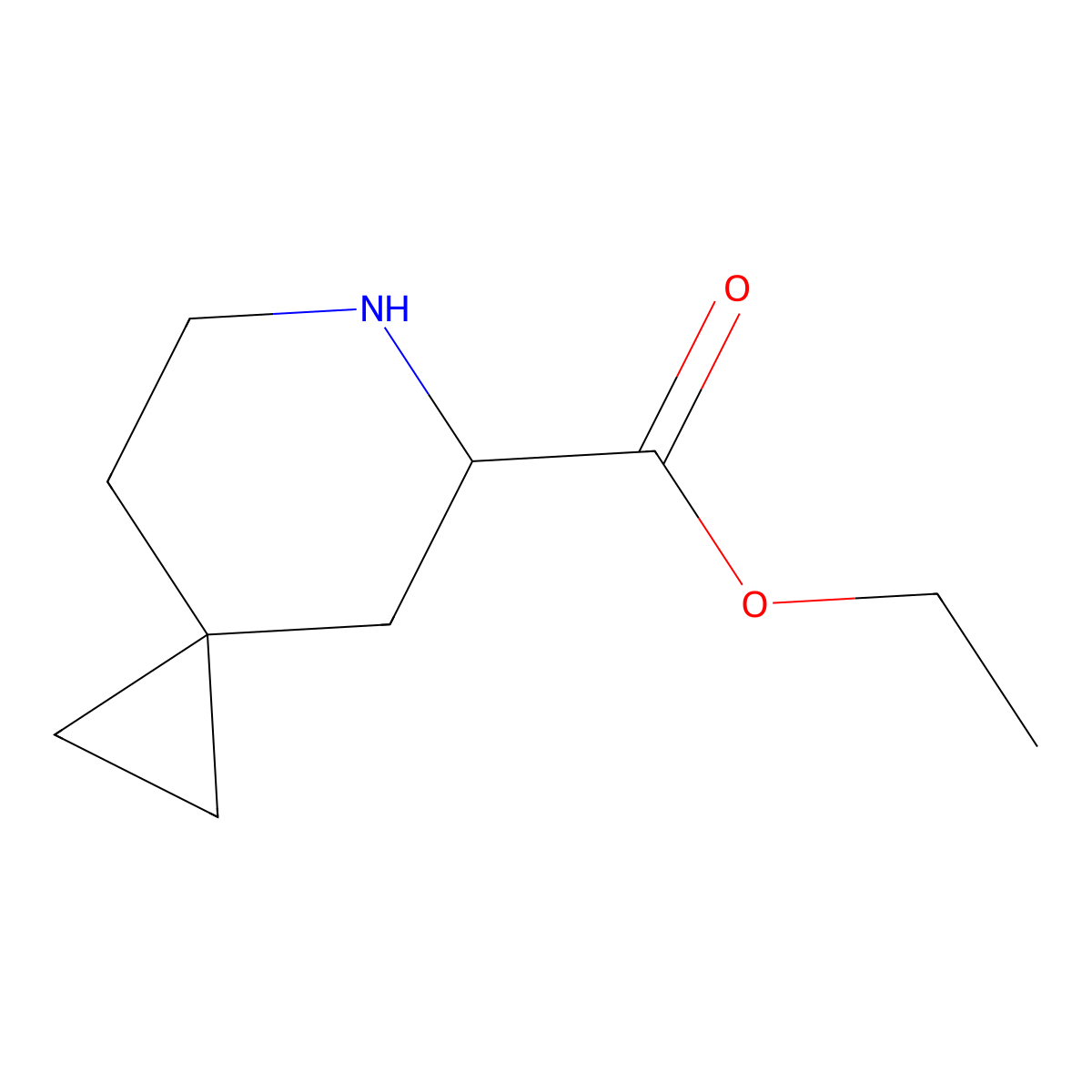 Ethyl 6-azaspiro[2.5]octane-5-carboxylate molecular structure, CAS 2580185-31-3