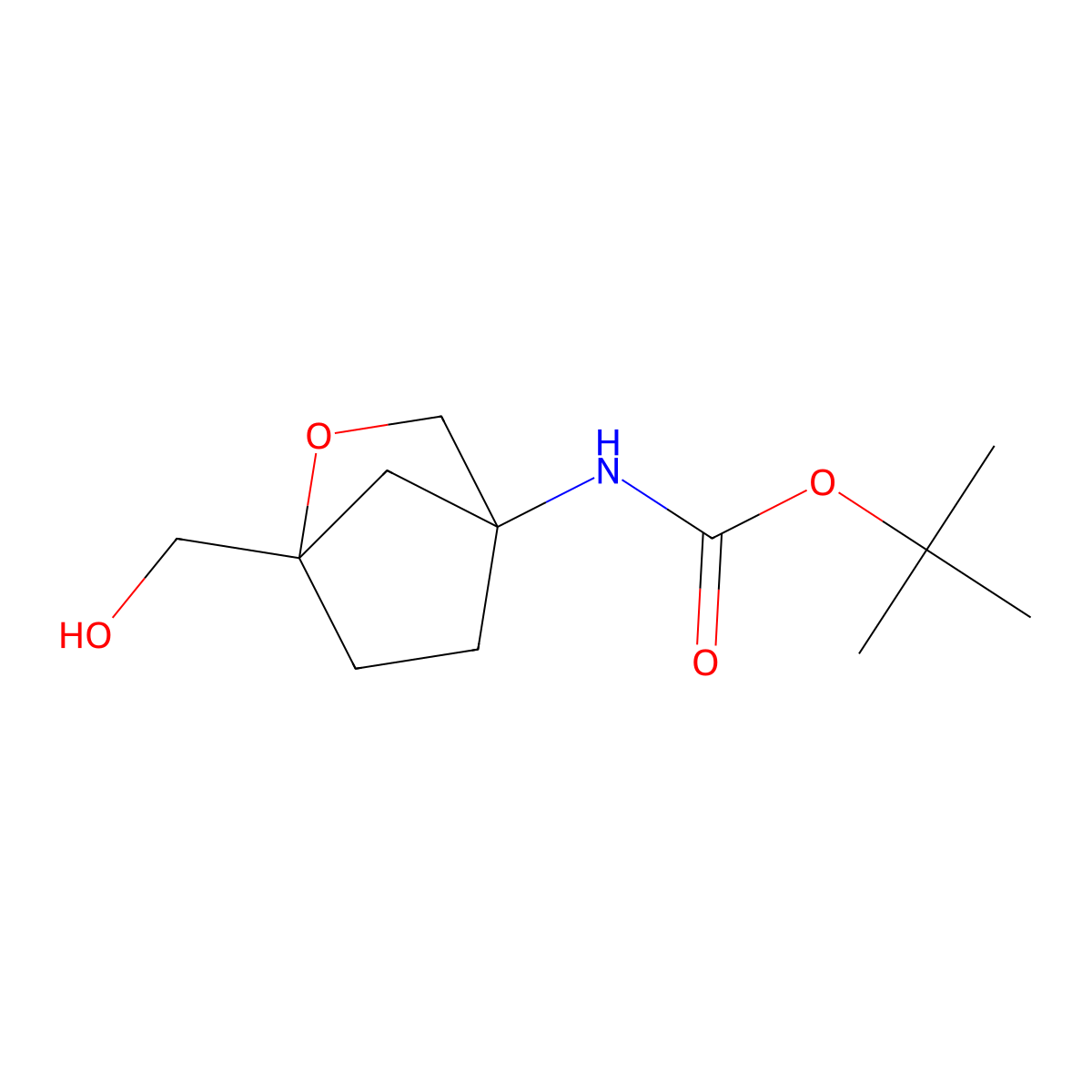 tert-butyl N-[1-(hydroxymethyl)-2-oxabicyclo[2.2.1]heptan-4-yl]carbamate molecular structure, CAS 2580185-38-0