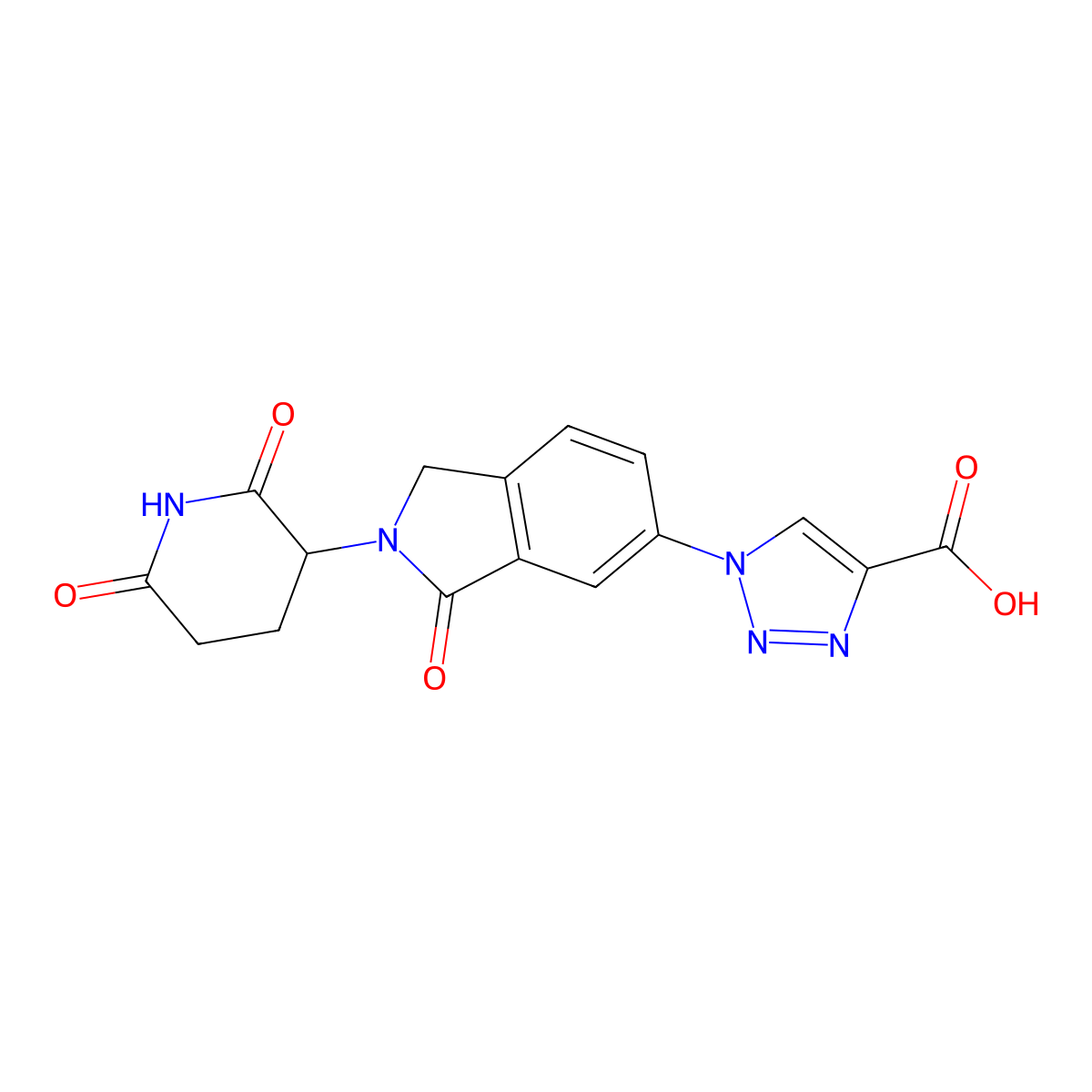 1-[2-(2,6-dioxopiperidin-3-yl)-3-oxo-2,3-dihydro-1H-isoindol-5-yl]-1H-1,2,3-triazole-4-carboxylic acid molecular structure, CAS 2580185-41-5