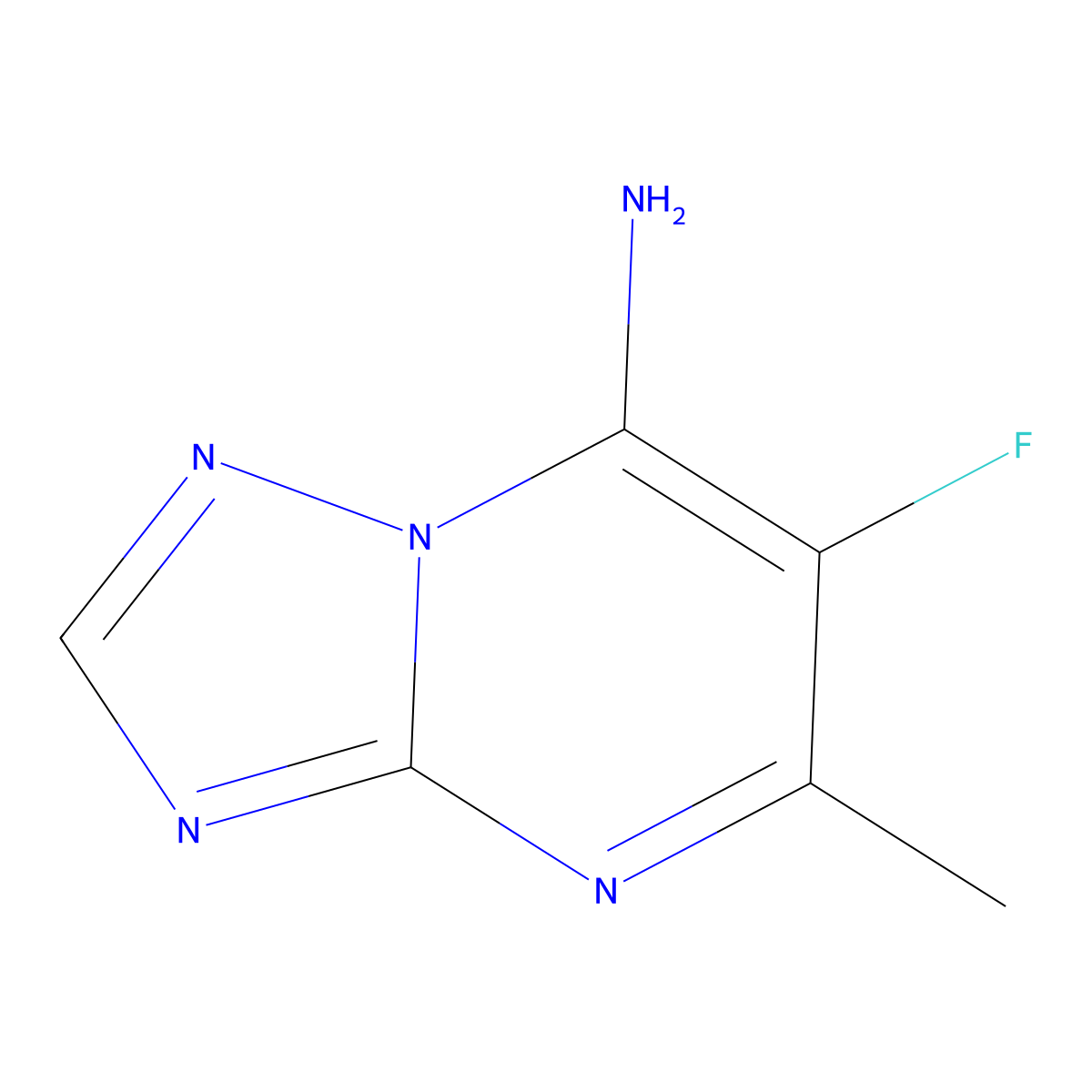 6-Fluoro-5-methyl-[1,2,4]triazolo[1,5-a]pyrimidin-7-amine molecular structure, CAS 2580185-43-7