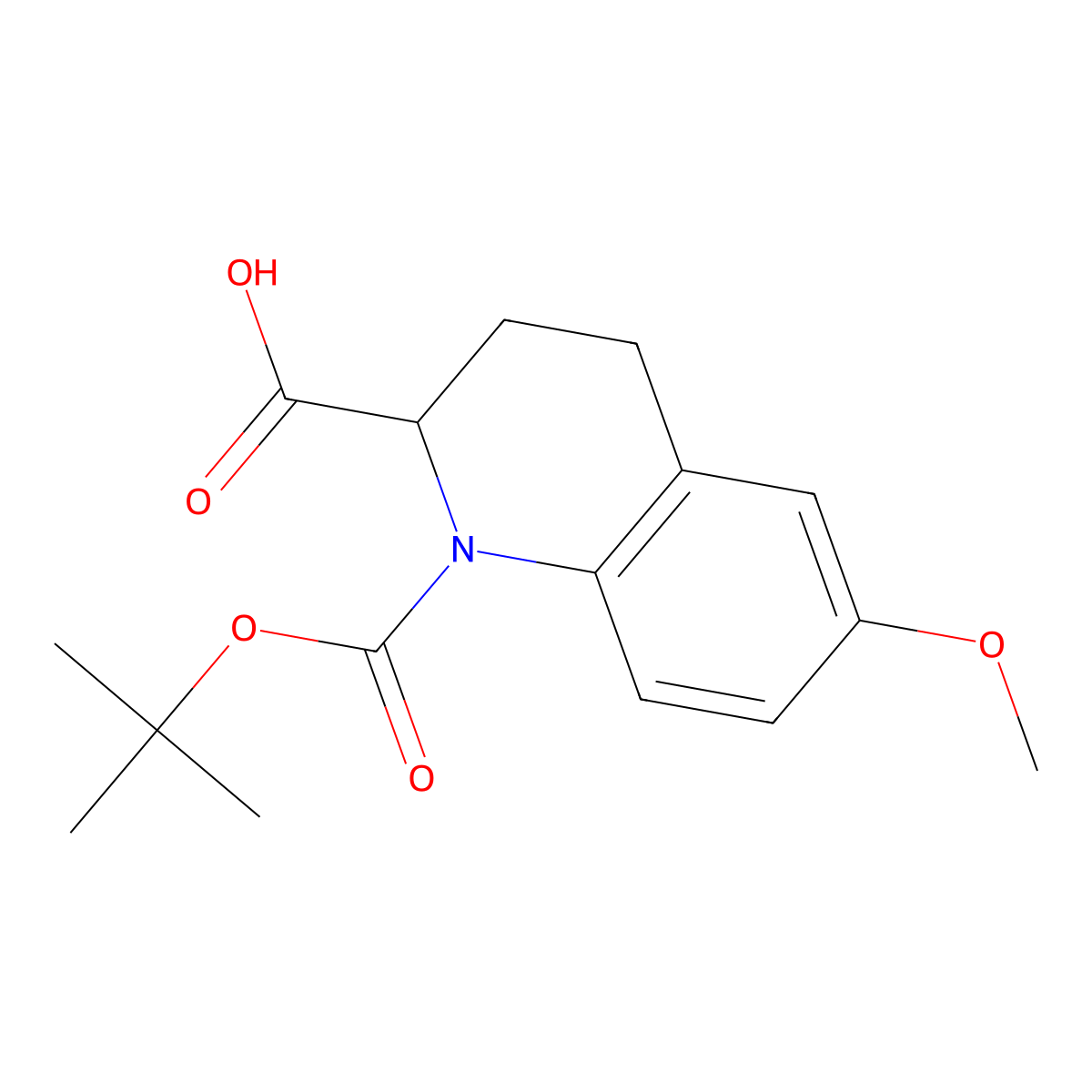 1-[(Tert-butoxy)carbonyl]-6-methoxy-1,2,3,4-tetrahydroquinoline-2-carboxylic acid molecular structure, CAS 2580185-46-0