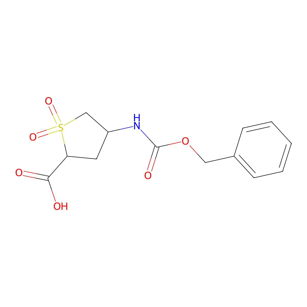 4-{[(Benzyloxy)carbonyl]amino}-1,1-dioxo-1lambda6-thiolane-2-carboxylic acid molecular structure, CAS 2580185-59-5