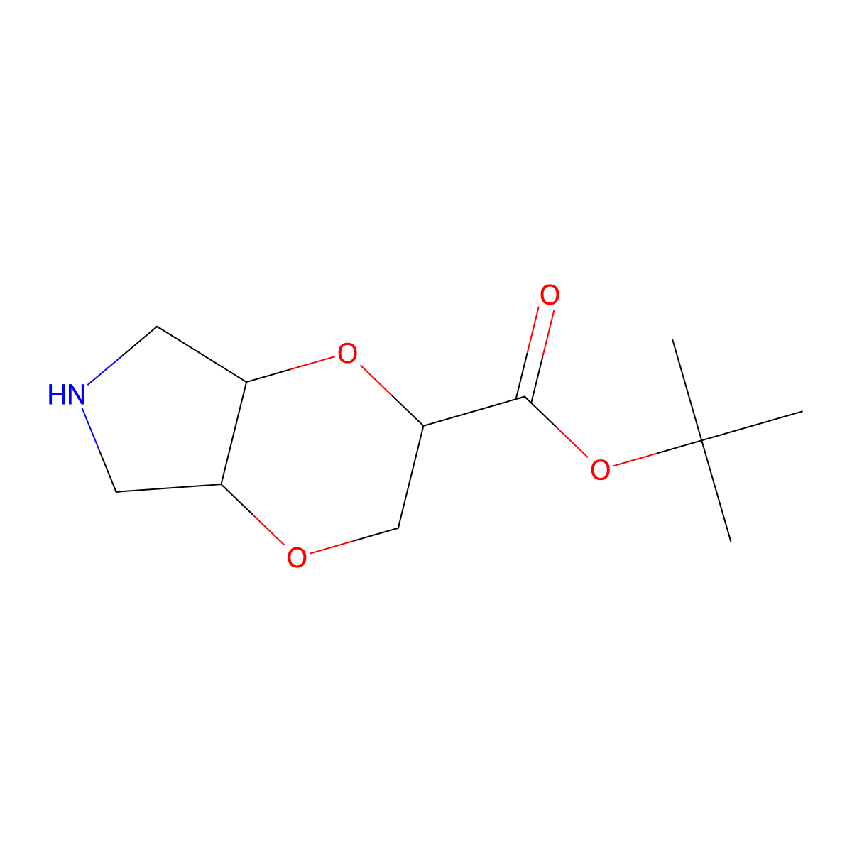 tert-butyl hexahydro-2H-[1,4]dioxino[2,3-c]pyrrole-2-carboxylate molecular structure, CAS 2580185-67-5