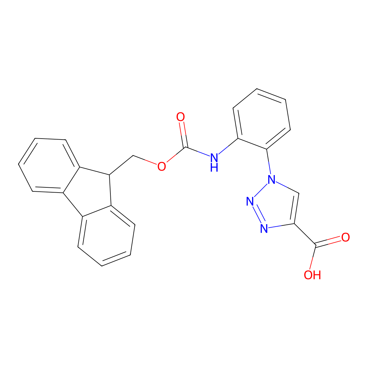 1-[2-({[(9H-fluoren-9-yl)methoxy]carbonyl}amino)phenyl]-1H-1,2,3-triazole-4-carboxylic acid molecular structure, CAS 2580185-69-7