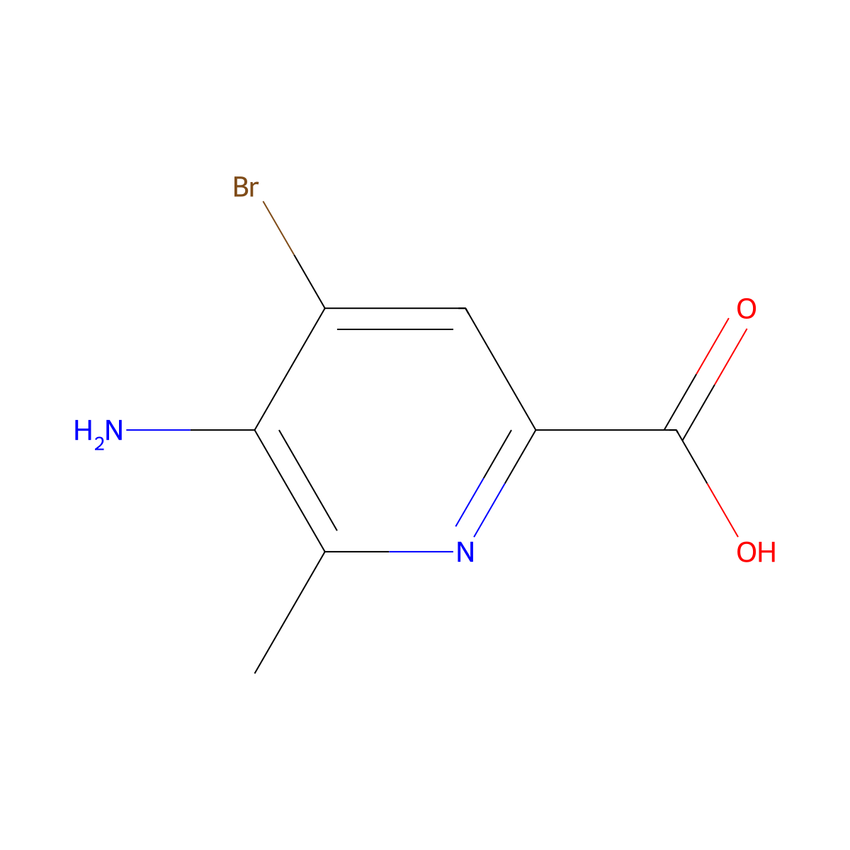 5-Amino-4-bromo-6-methylpyridine-2-carboxylic acid molecular structure, CAS 2580185-80-2