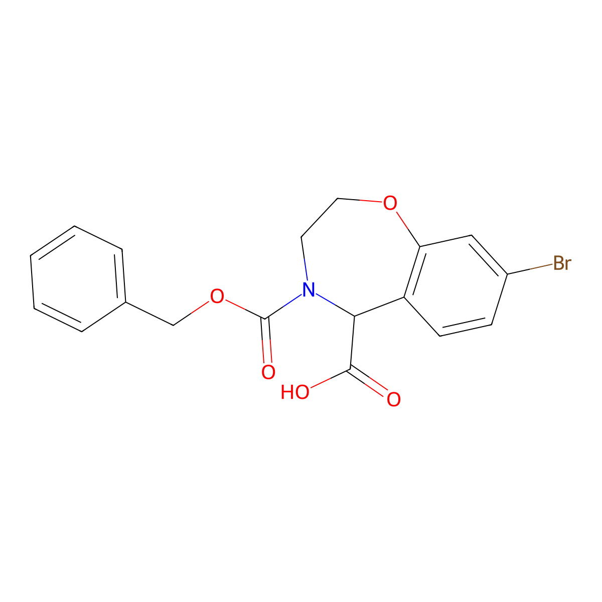 4-[(Benzyloxy)carbonyl]-8-bromo-2,3,4,5-tetrahydro-1,4-benzoxazepine-5-carboxylic acid molecular structure, CAS 2580185-88-0