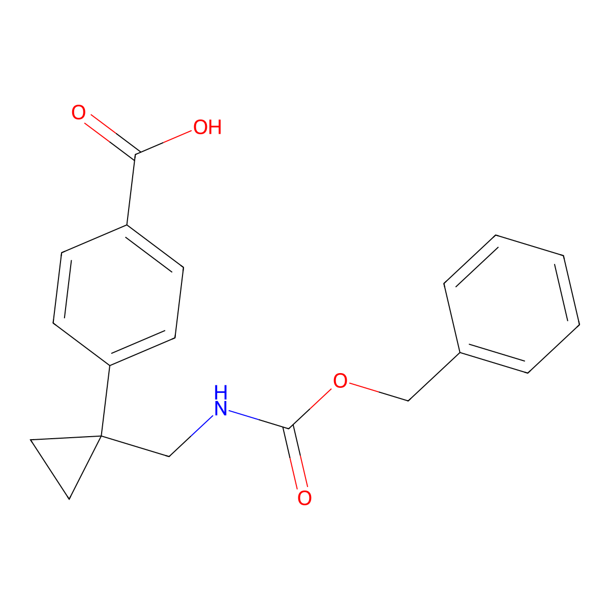 4-[1-({[(Benzyloxy)carbonyl]amino}methyl)cyclopropyl]benzoic acid molecular structure, CAS 2580186-01-0