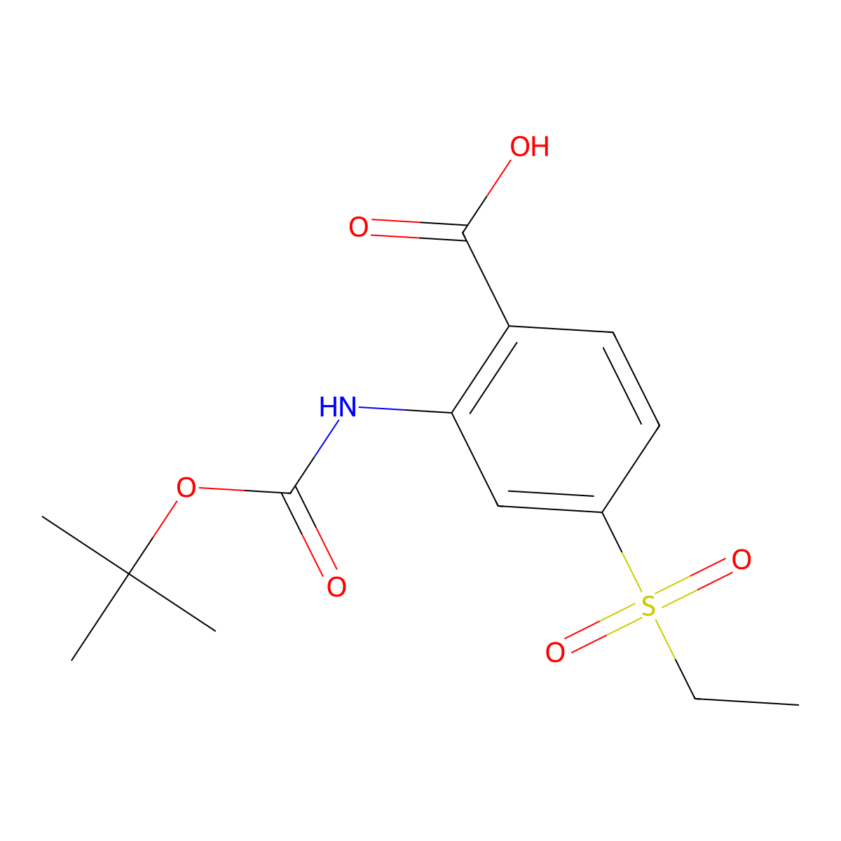 2-{[(Tert-butoxy)carbonyl]amino}-4-(ethanesulfonyl)benzoic acid molecular structure, CAS 2580186-03-2